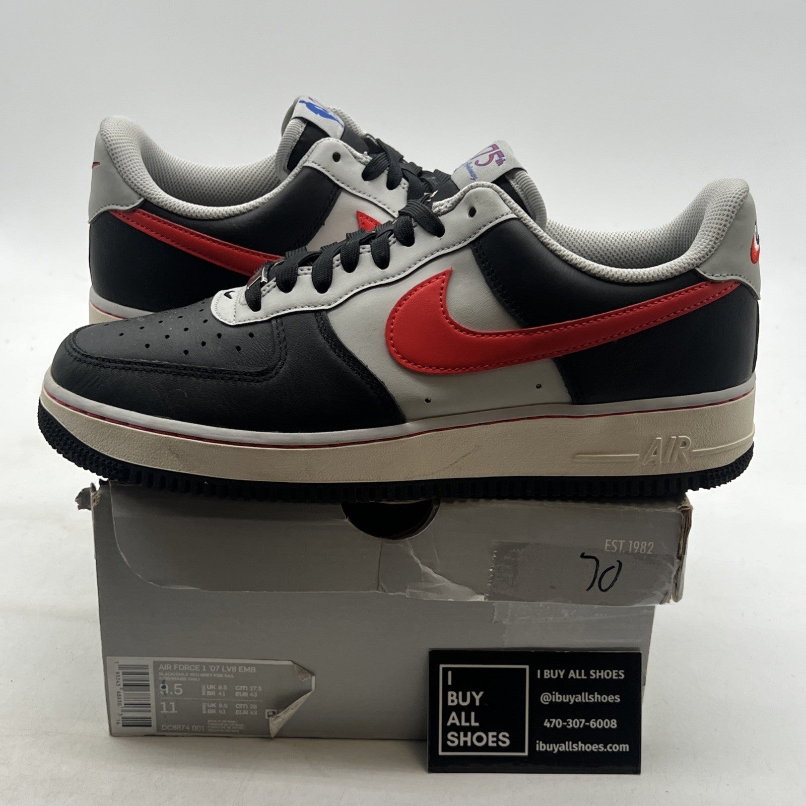 Size 9.5 - Nike Air Force 1 '07 LV8 x NBA Shoes Athletic Sneakers (DC8874-001)