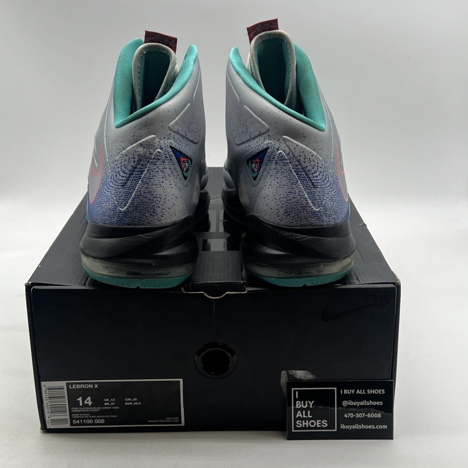 Size 14 - Nike LeBron 10 Pure Platinum (541100-008)