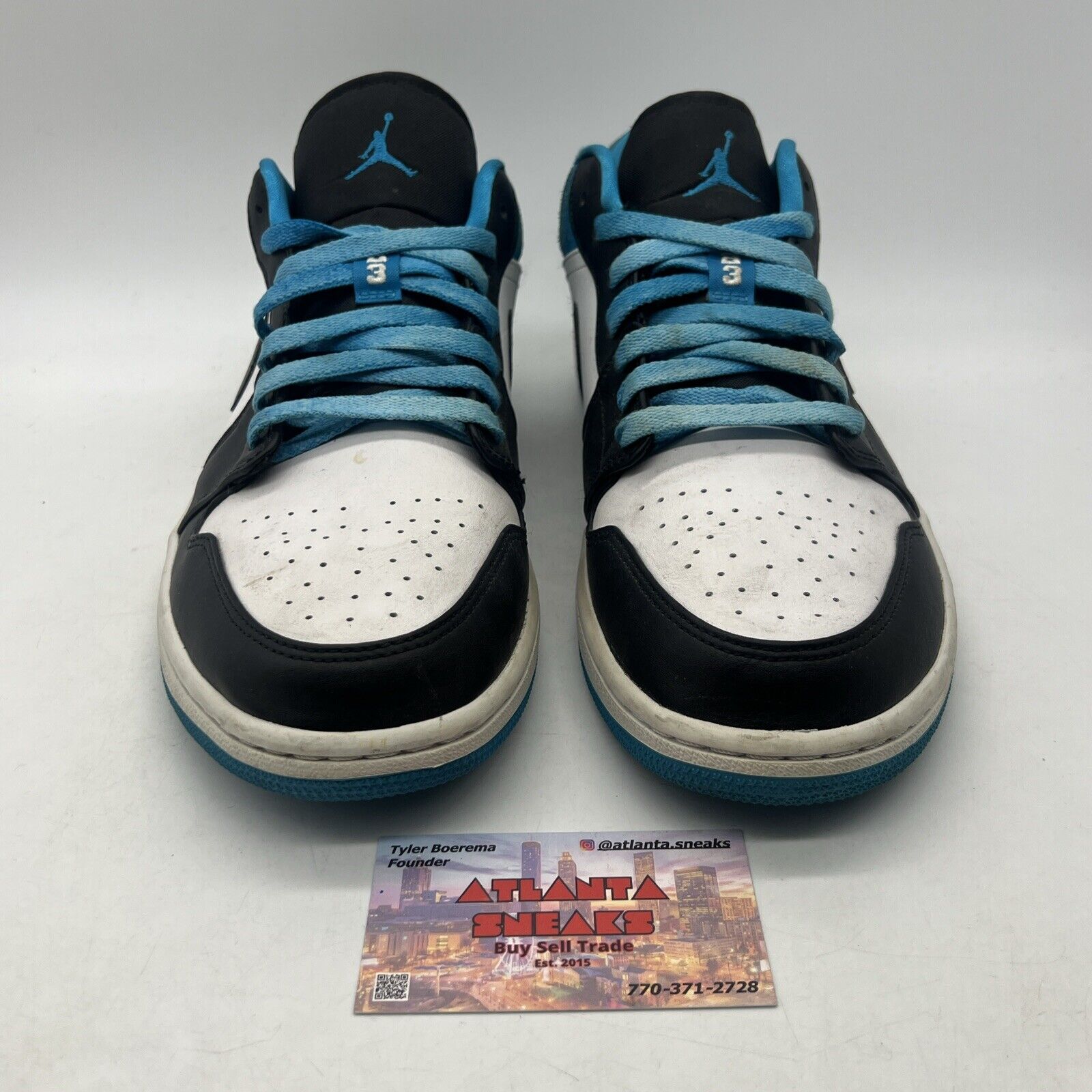 Size 12 - Air Jordan 1 SE Low Laser Blue White Black Leather (CK3022-004)