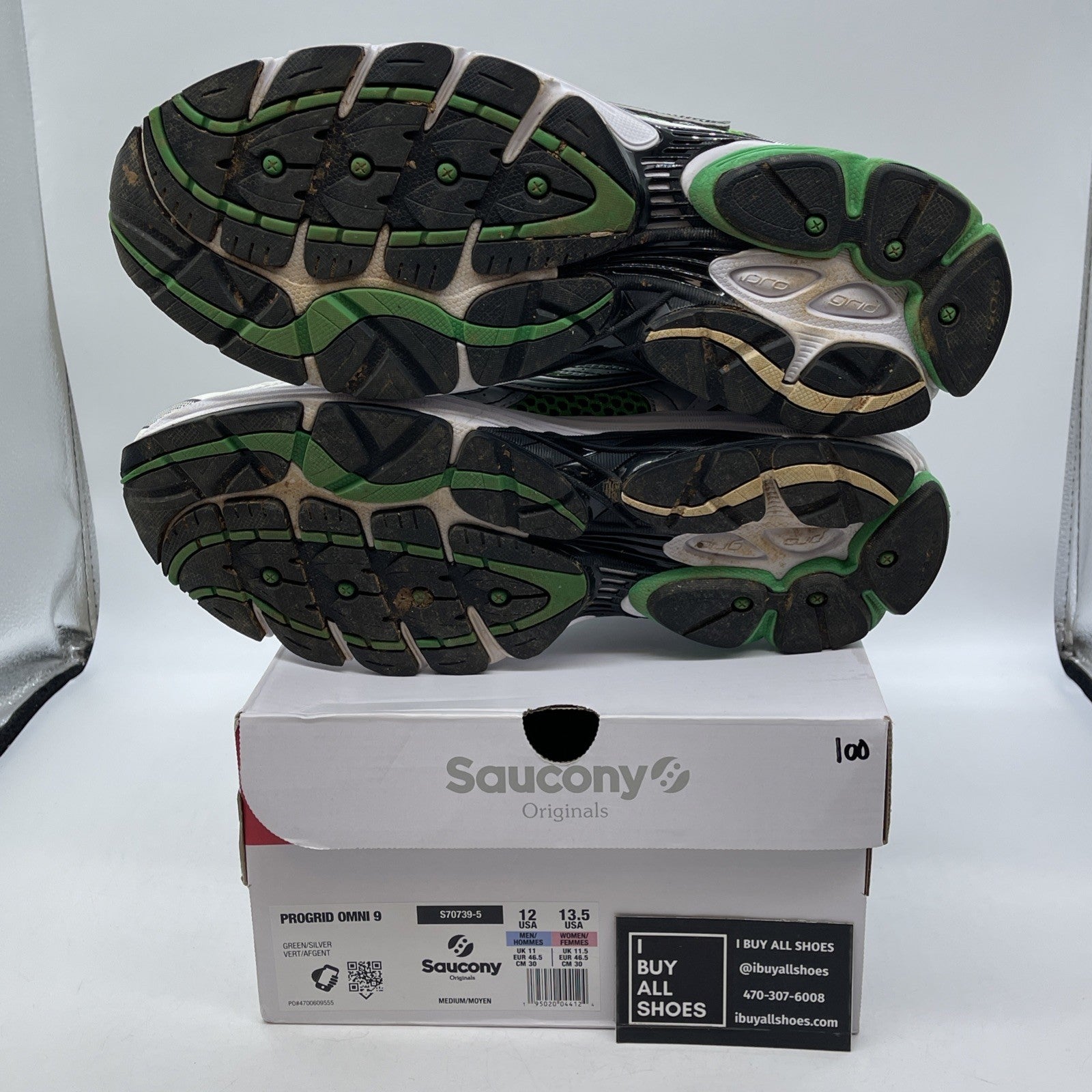 Size 12 - Saucony Progrid Omni 9 OG Green Silver Black Leather (S70739-5)