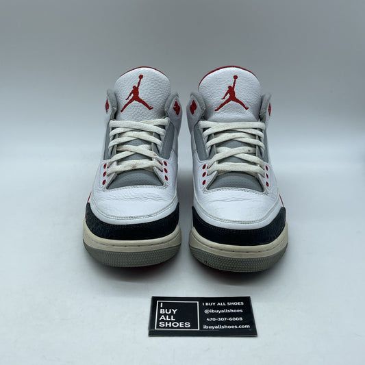 Size 9 - Air Jordan 3 Retro 2013 Fire Red Black White Leather (136064-120)