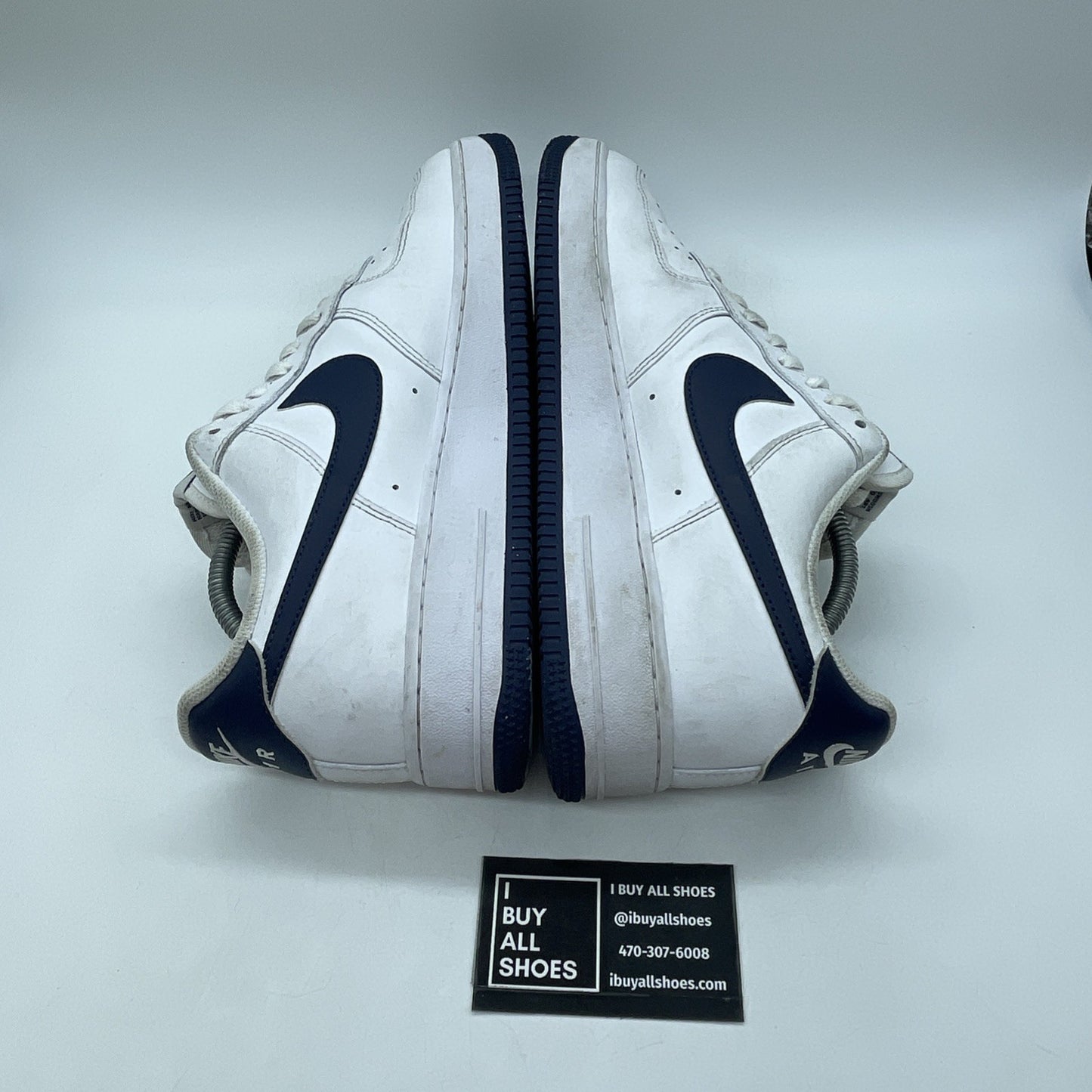 Size 10 - Nike Air Force 1 '07 White Midnight Navy White Leather (FJ4146-104)