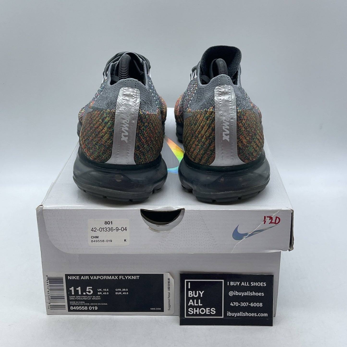 Size 11.5 - Nike Air VaporMax Grey Multi (849558-019)