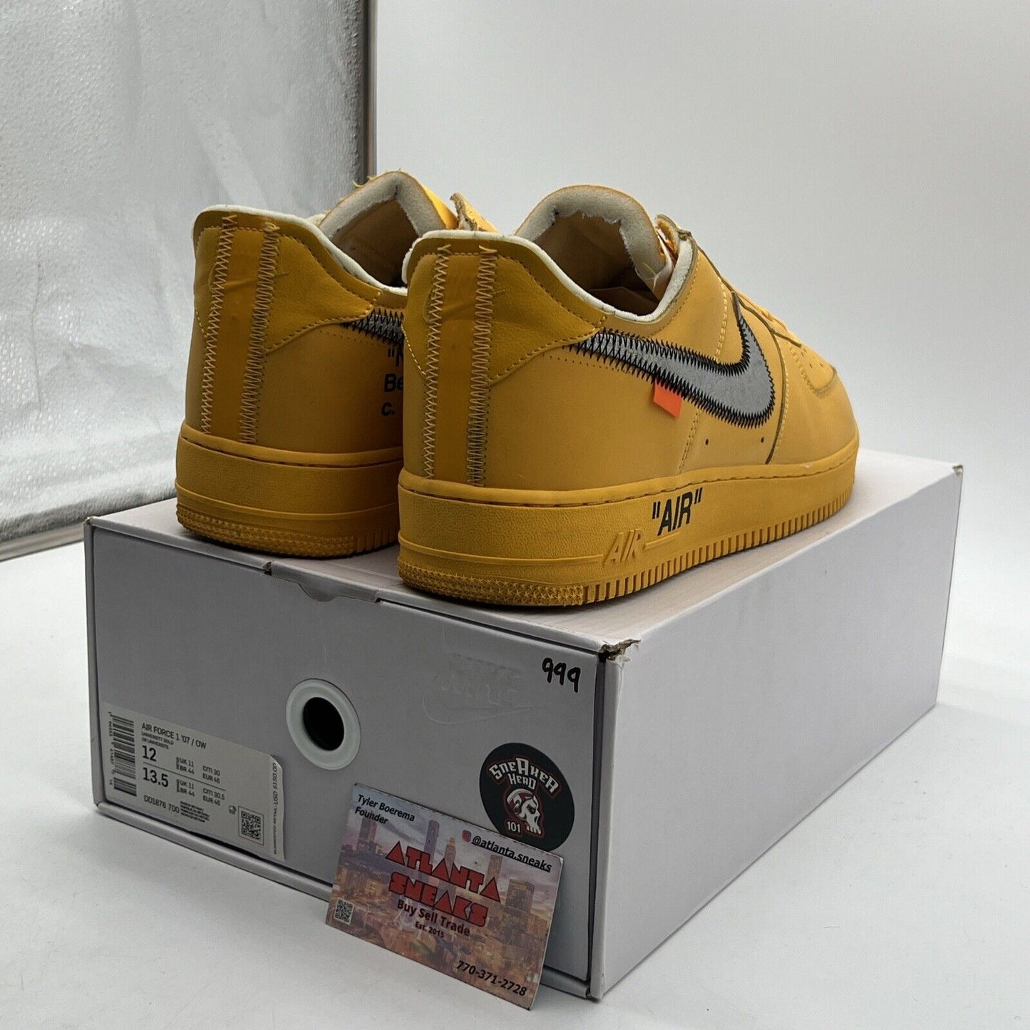 Size 12 - Off-White Nike Air Force 1 Low Lemonade Grey Yellow (DD1876-700)