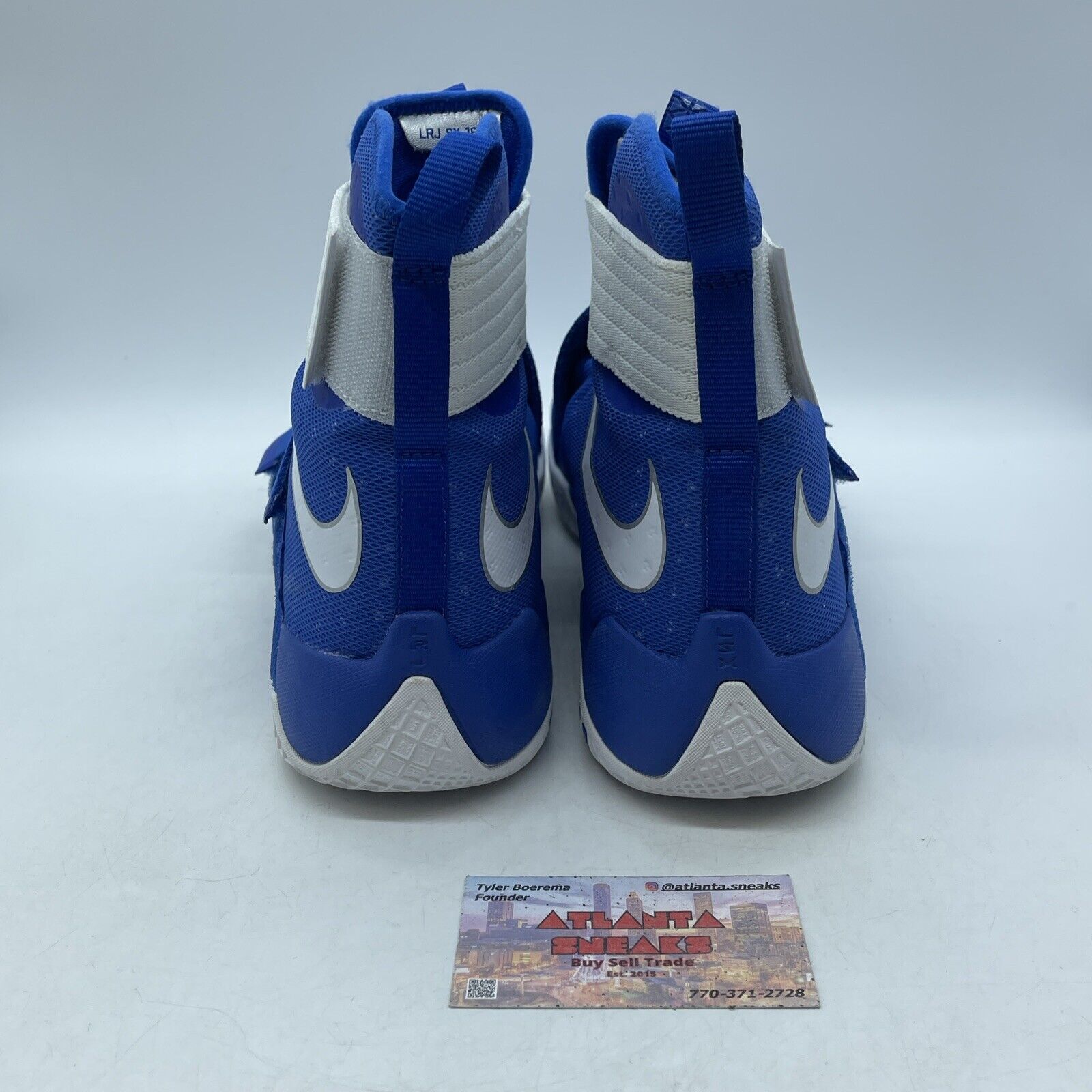 Size 13 - Nike LeBron Soldier 10 Wildcats Blue White Suede Leather (844380-402)