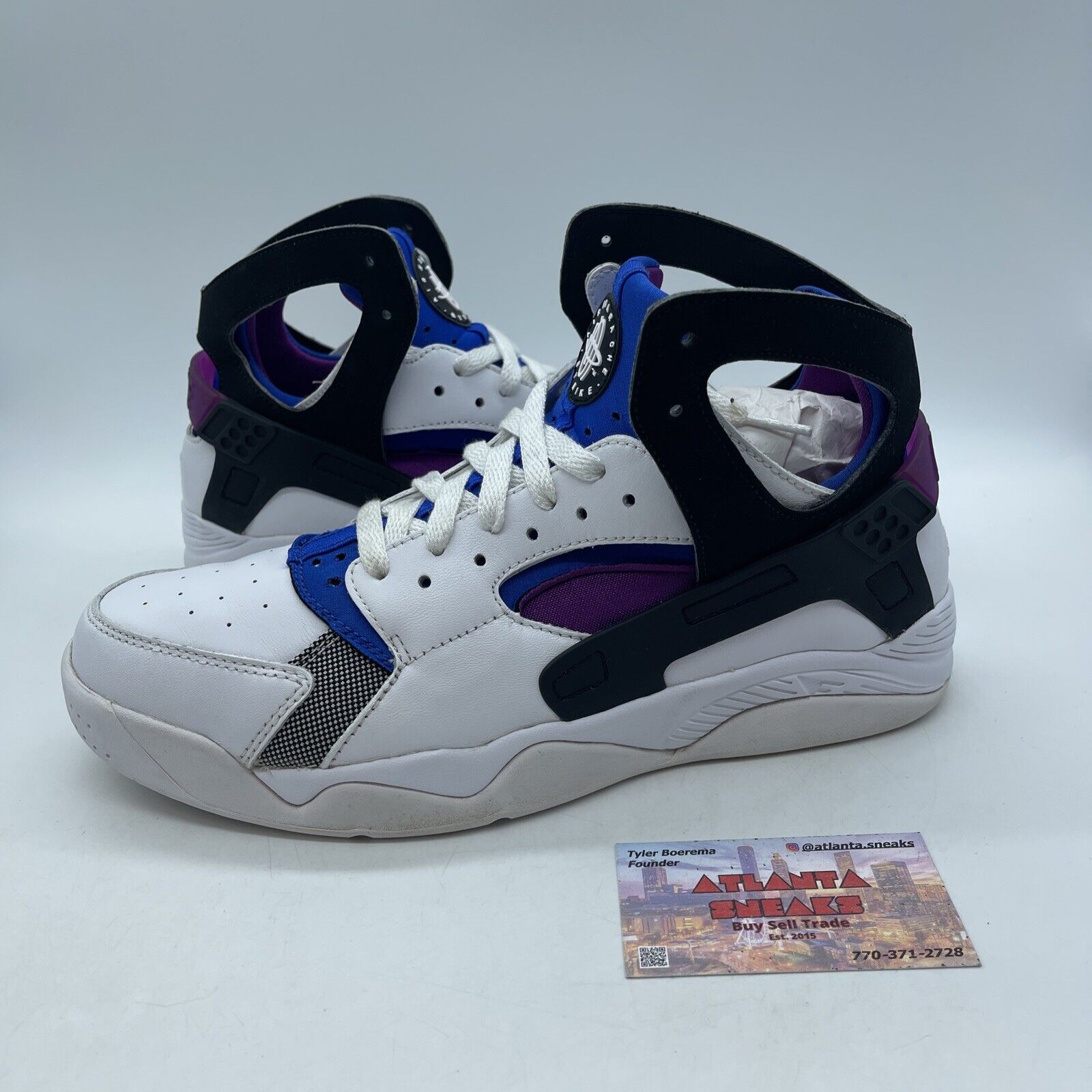 Size 10 - Nike Air Flight Huarache PRM QS 2014 OG Purple Leather (686203-100)