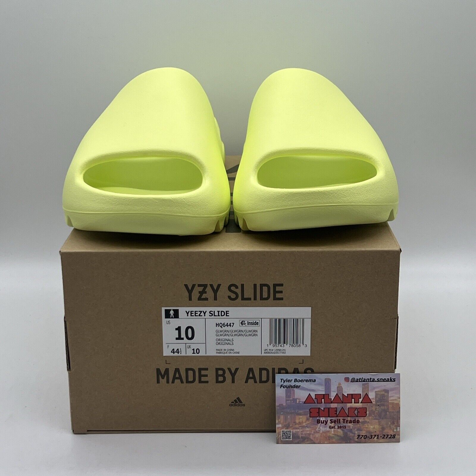 Men's adidas Yeezy Slide Glow Green/Glow Green/Glow Green (HQ6447)