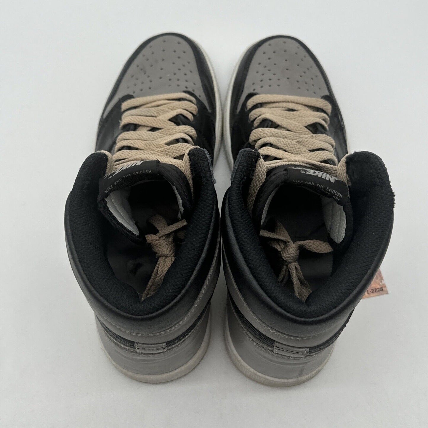 Size 11 - Jordan 1 Retro OG High Shadow Black Grey Premium Leather Cream Laces