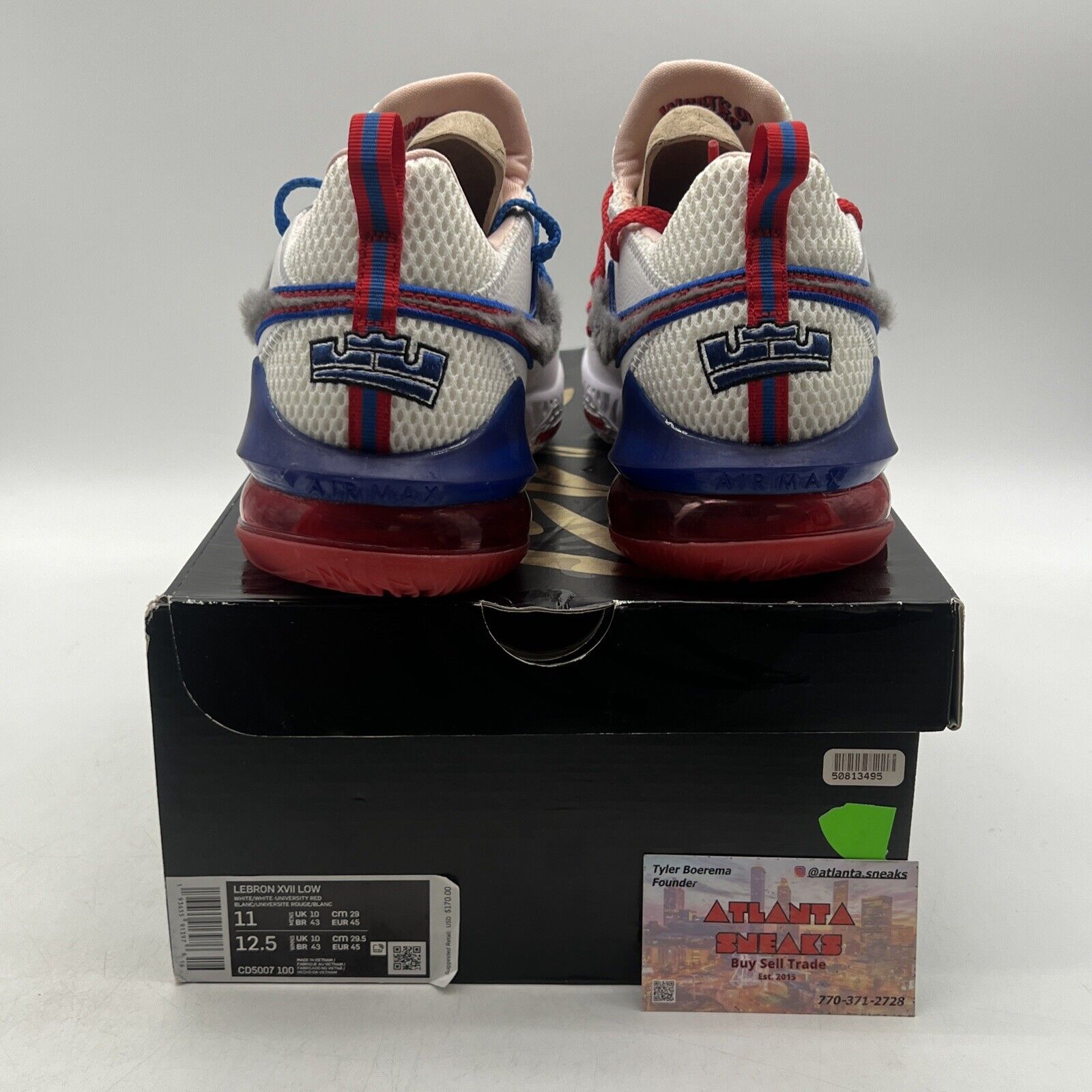 Size 11 - Nike LeBron 17 Low Tune Squad Blue Red White Grey Leather (CD5007-100)