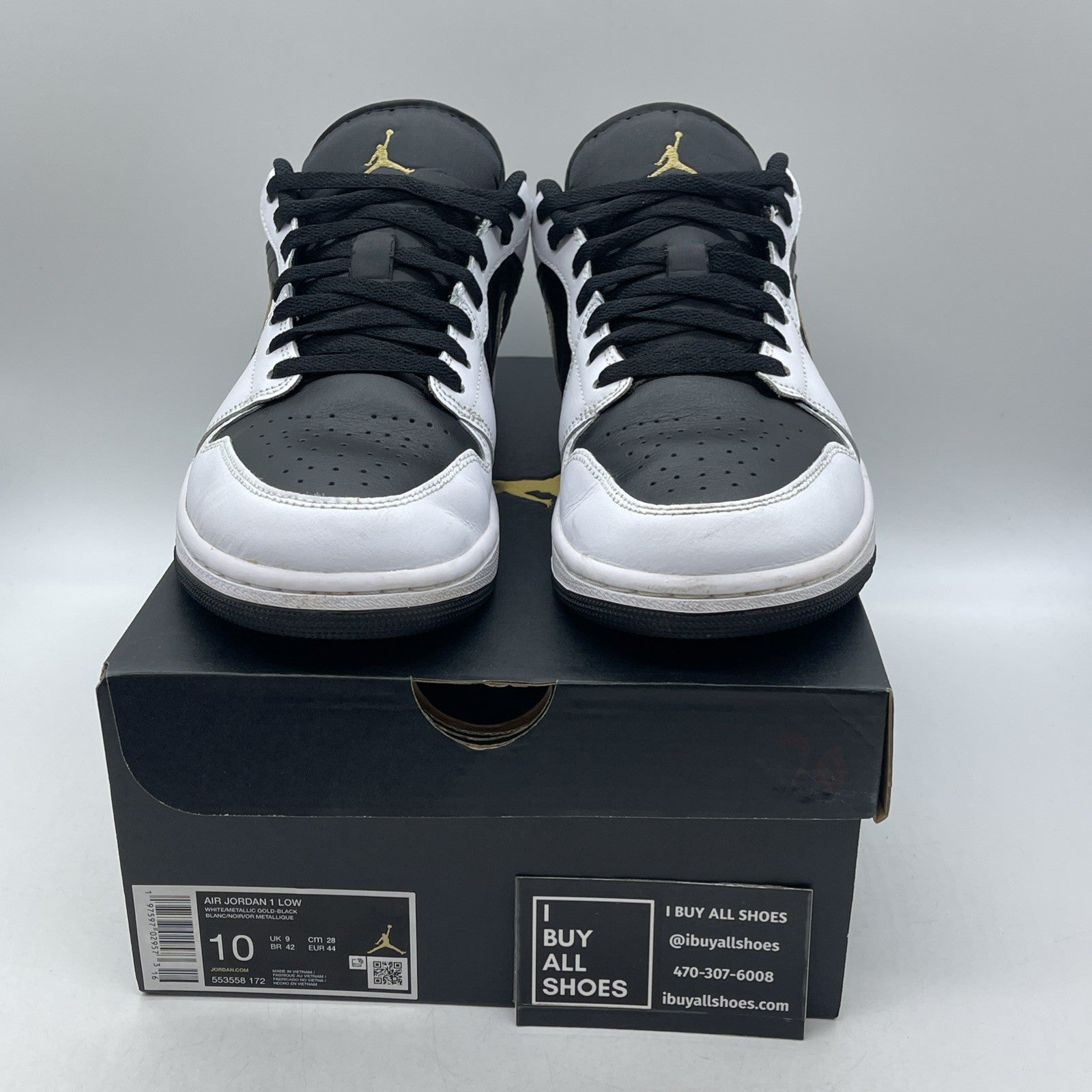 Size 10 - Air Jordan 1 Low Gold Swoosh (553558-172)