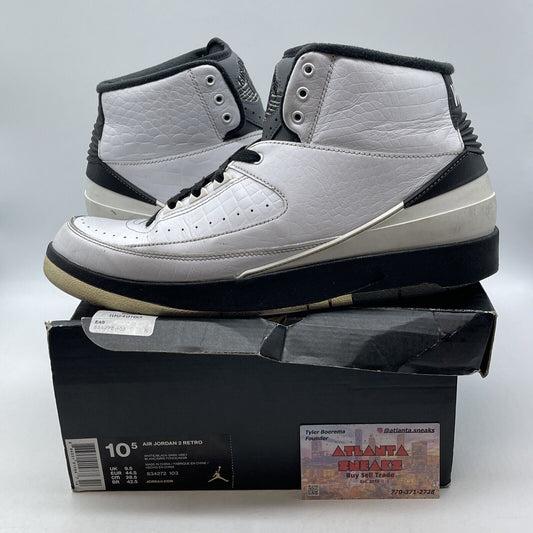 Size 10.5 - Air Jordan 2 Retro Wing It Black White Leather (834272-103)