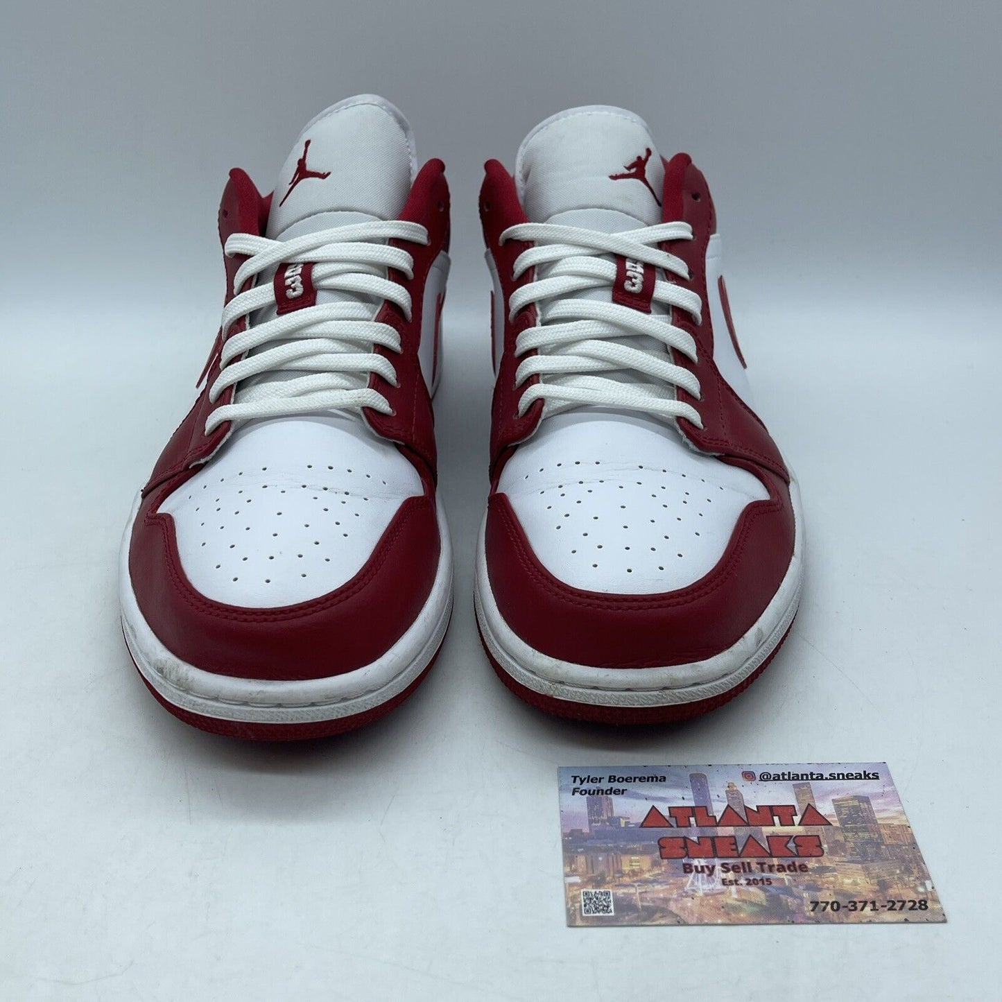 Size 9.5 - Air Jordan 1 Low Gym Red White Leather (553558-611)