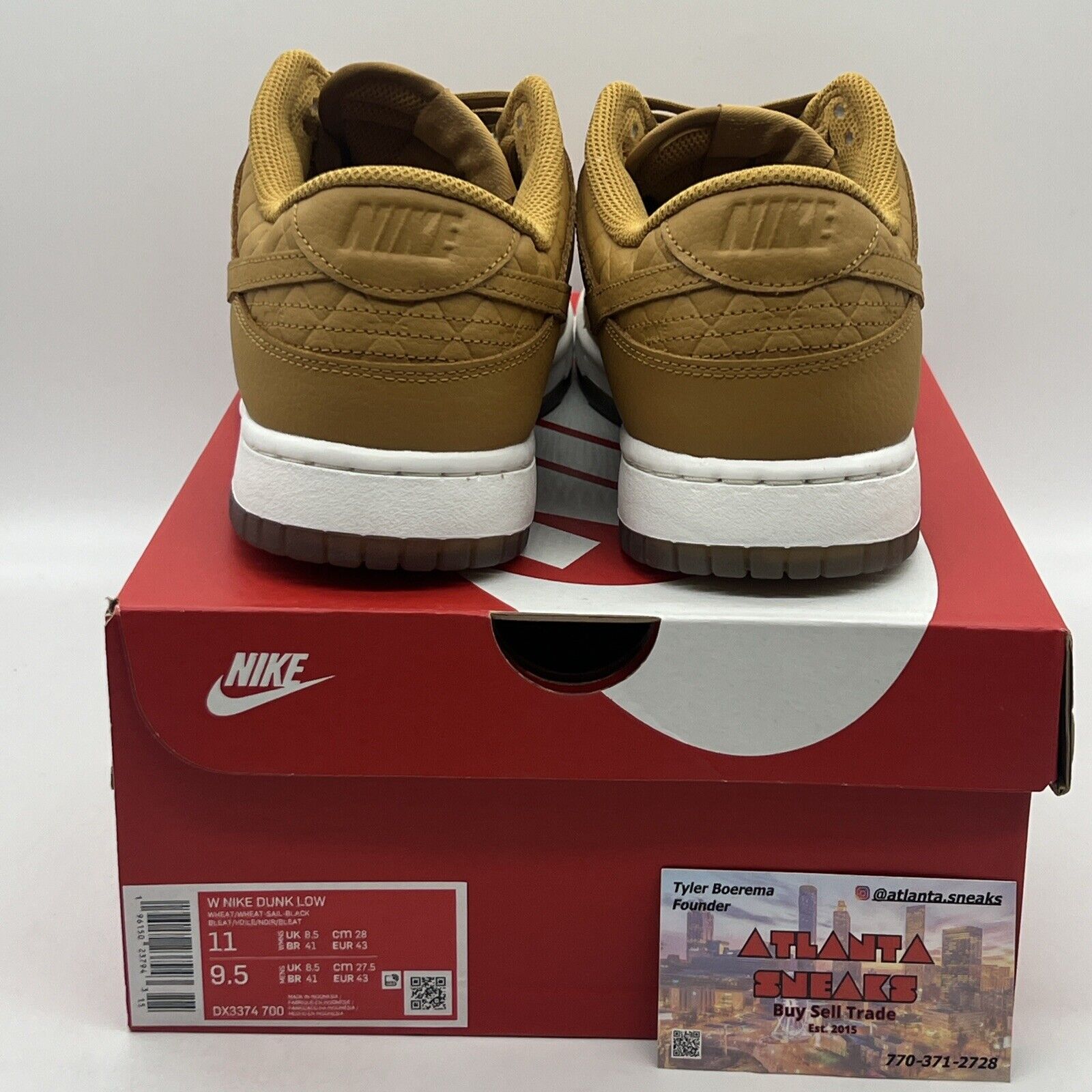 Women's Nike Dunk Low Wheat Quilted Gum Light Brown Sail White DX3374-700 Sz 11