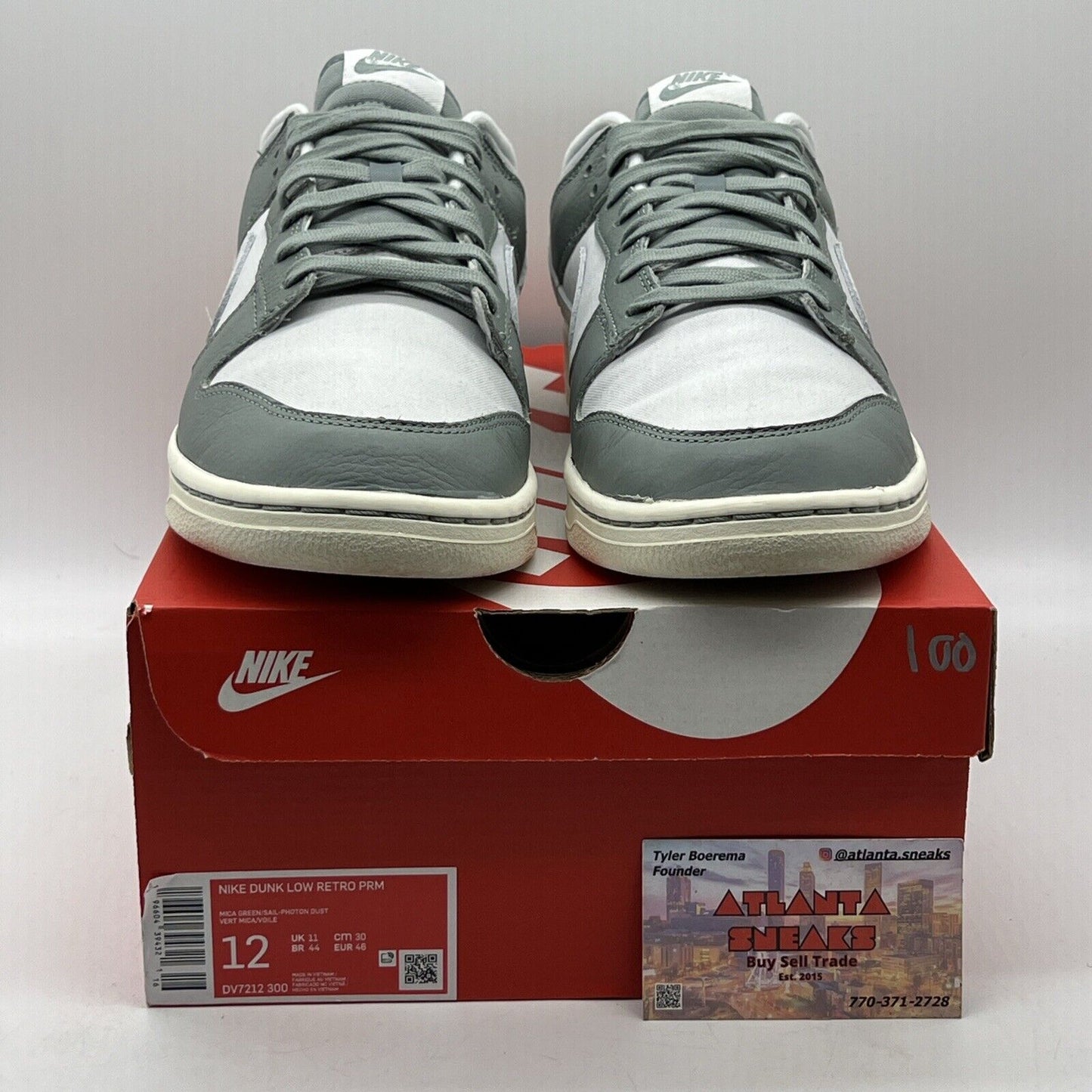 Size 12 - Nike Dunk Low Mica Green White Leather (DV7212-300)