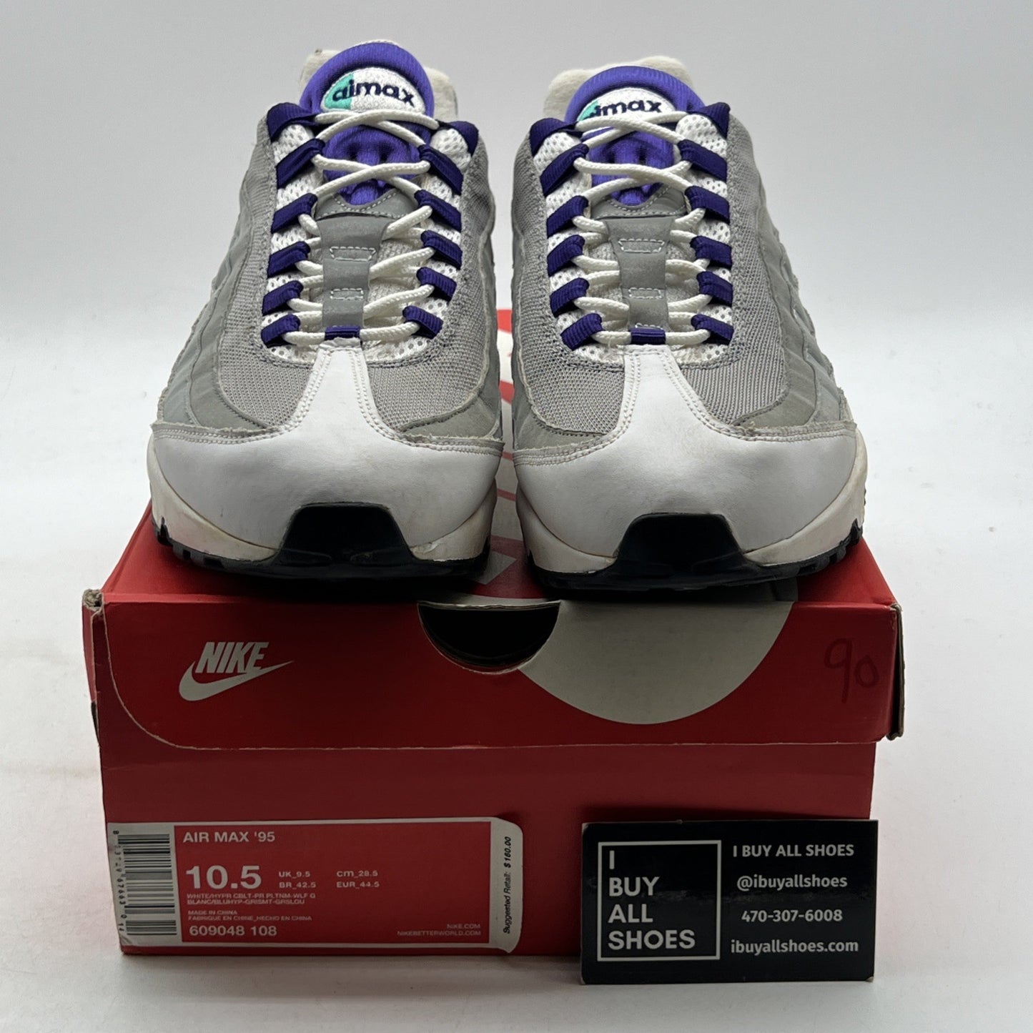 Size 10.5 - Nike Air Max 95 White (609048-108)
