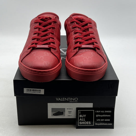 Size 7 - VALENTINO BY MARIO VALENTINO Jimmy Logo Monogram Leather Sneakers