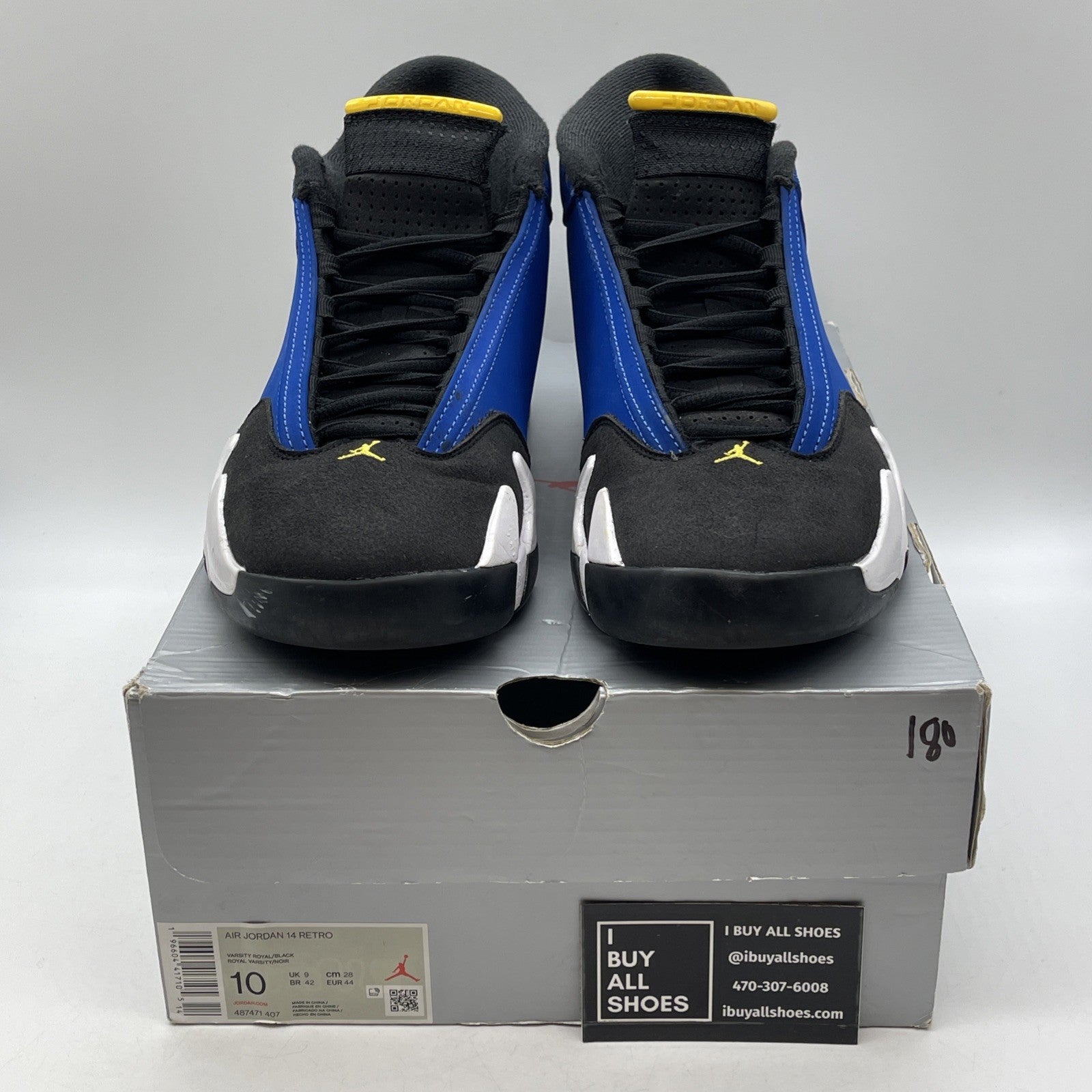 Size 10 - Air Jordan 14 Retro Laney Blue Black White Suede (487471-407)