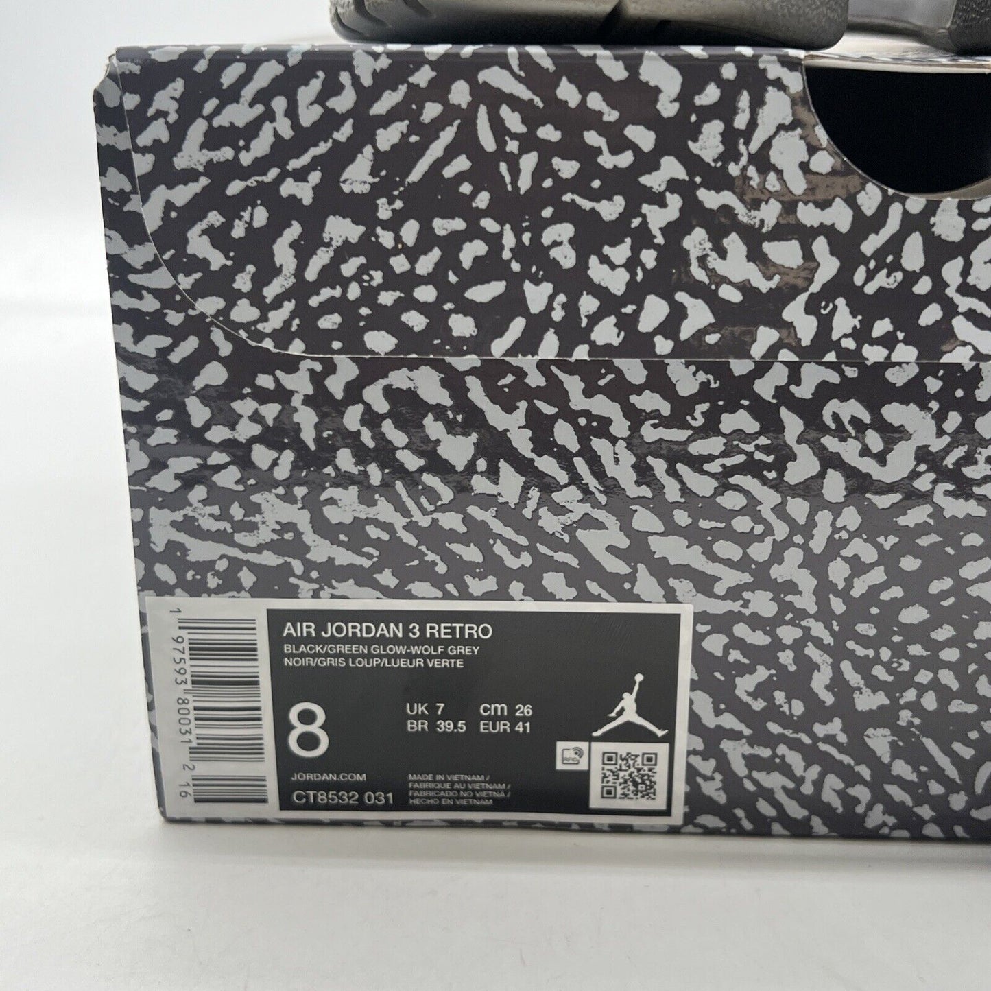 Size 8 - Air Jordan 3 Retro Green Glow (CT8532-031)
