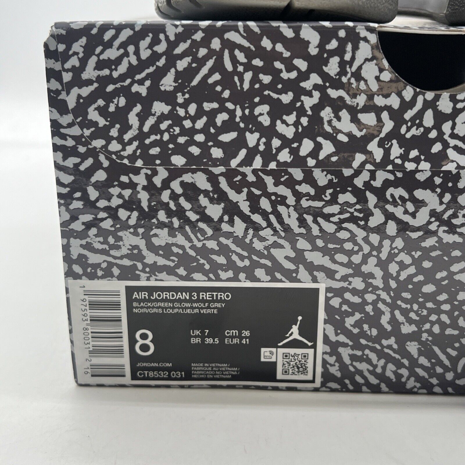 Size 8 - Air Jordan 3 Retro Green Glow (CT8532-031)