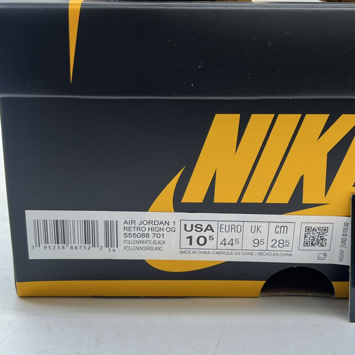 Size 10.5 - Air Jordan 1 Retro OG High Pollen (555088-701)