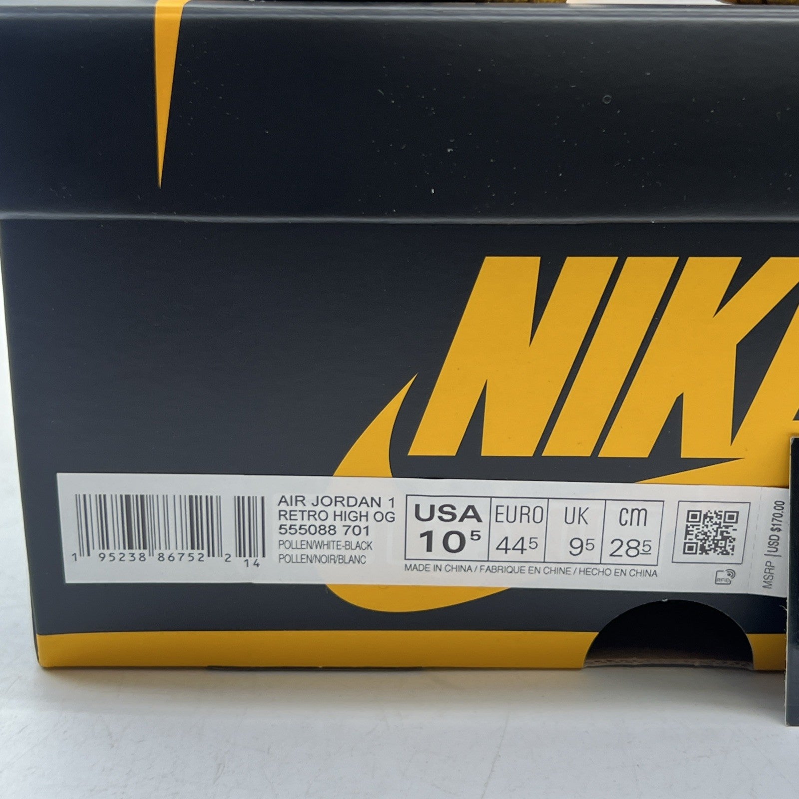 Size 10.5 - Air Jordan 1 Retro OG High Pollen (555088-701)