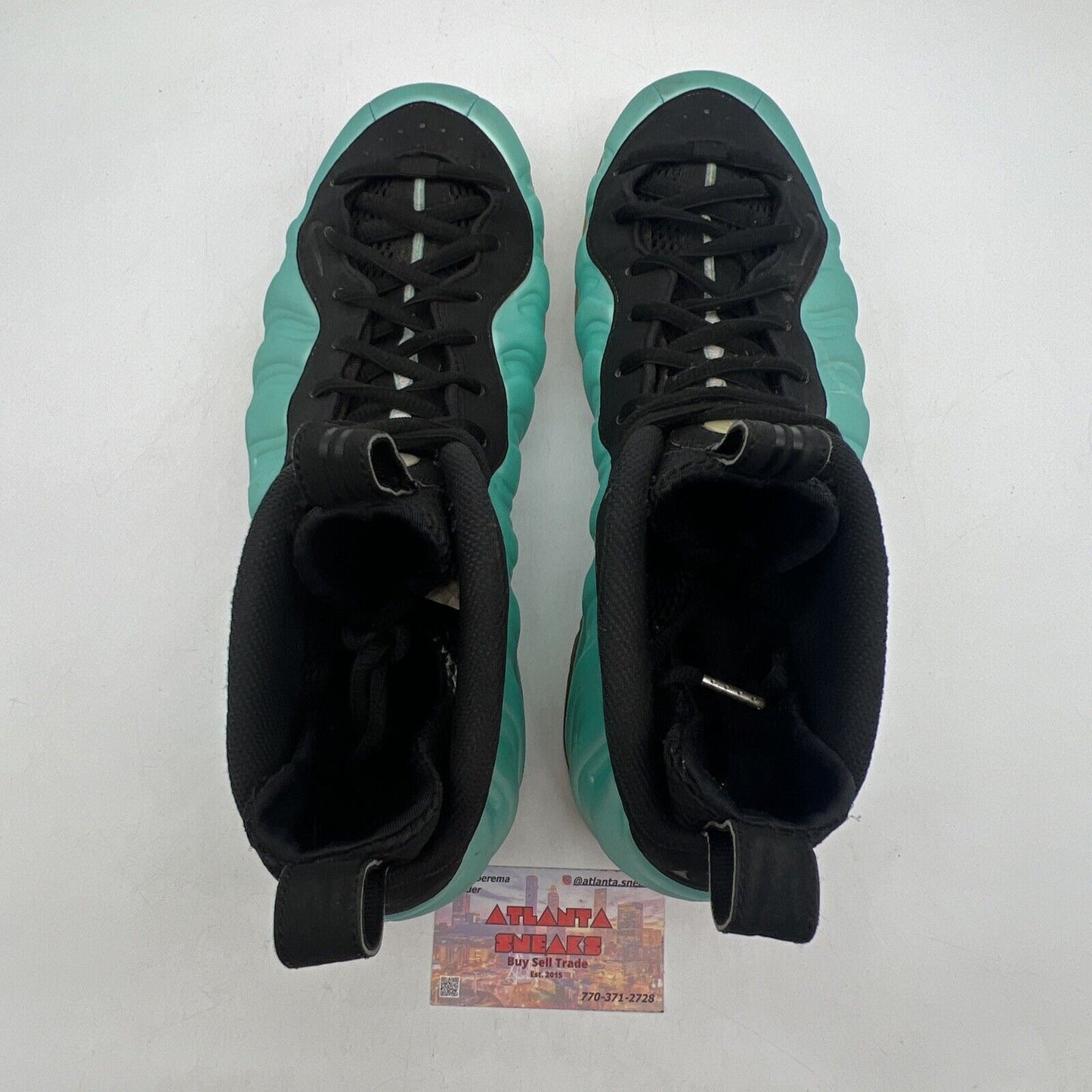 Size 11 - Nike Air Foamposite Pro Island Green Black Suede Silver (624041-303)