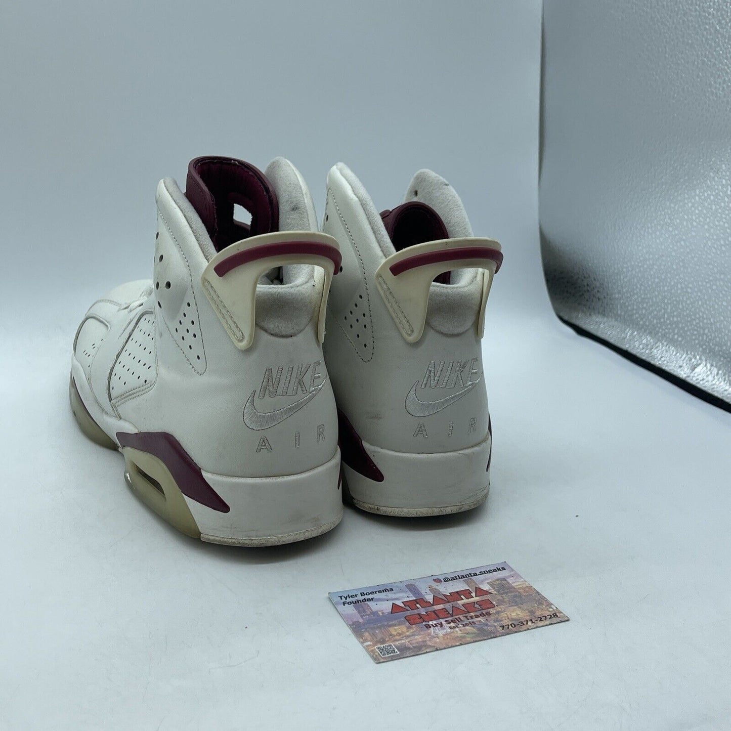 Size 9.5 - Air Jordan 6 Retro 2015 Maroon White Leather Suede (384664-116)