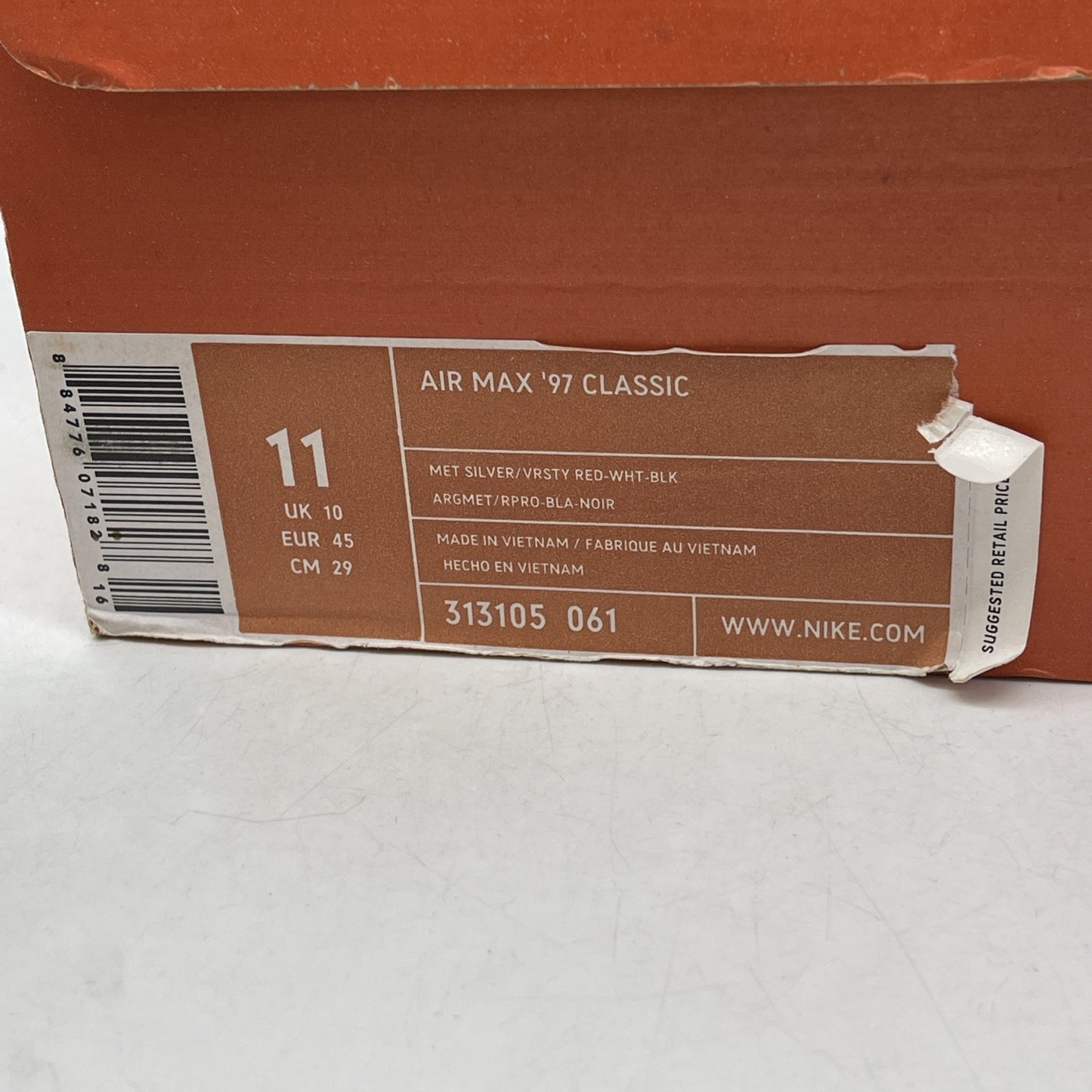 Size 11 - Nike Air Max '97 Classic HOA Silver (313105-061)