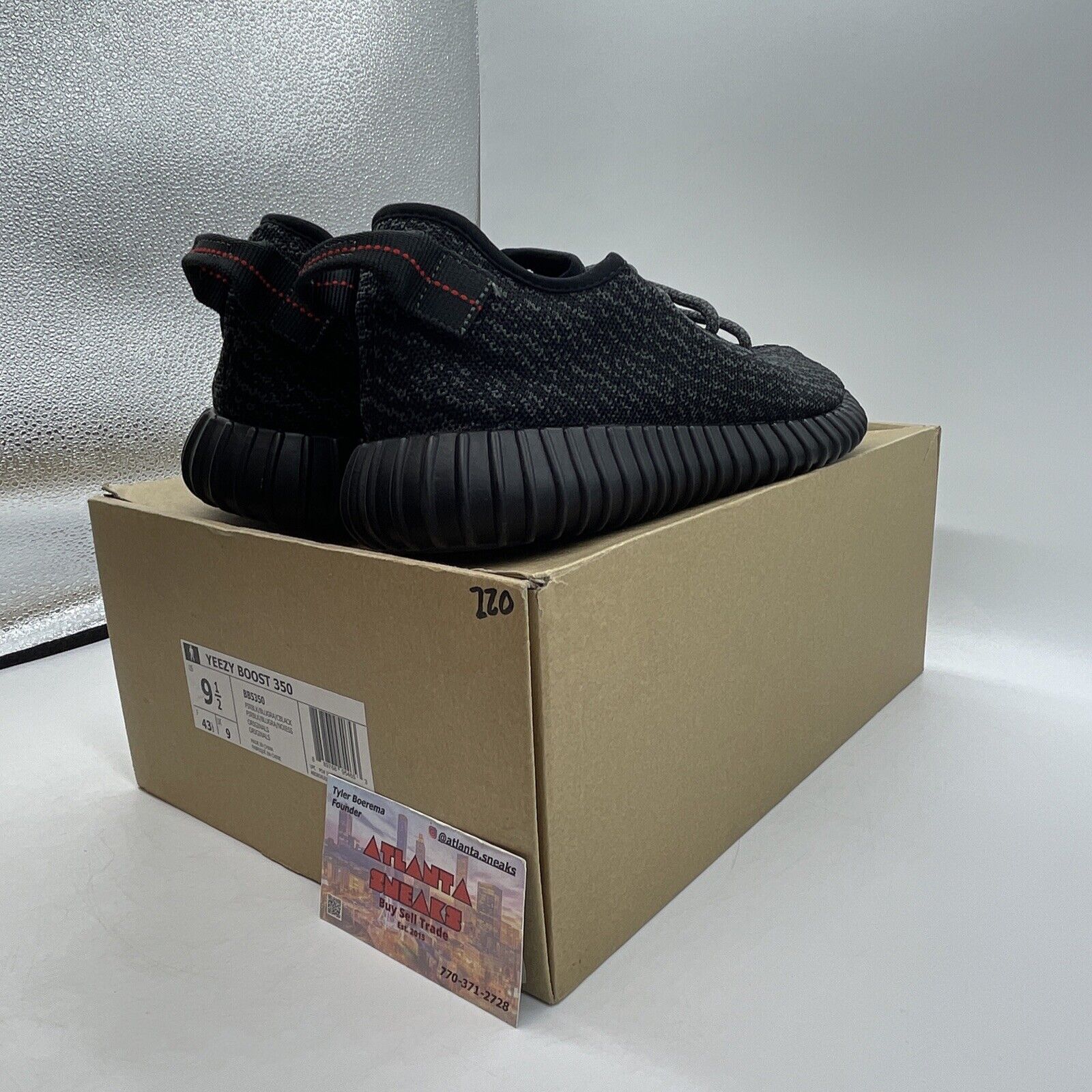 Size 9.5 - adidas Yeezy Boost 350 2016 Pirate Black Red (BB5350)