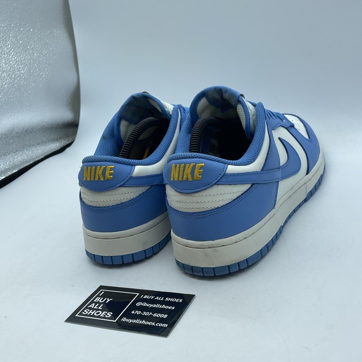 Size 12W - Nike Dunk Low Coast Blue White Yellow Leather Suede (DD1503-100)