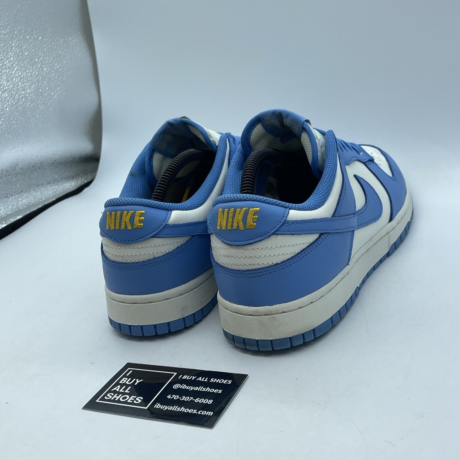 Size 12W - Nike Dunk Low Coast Blue White Yellow Leather Suede (DD1503-100)
