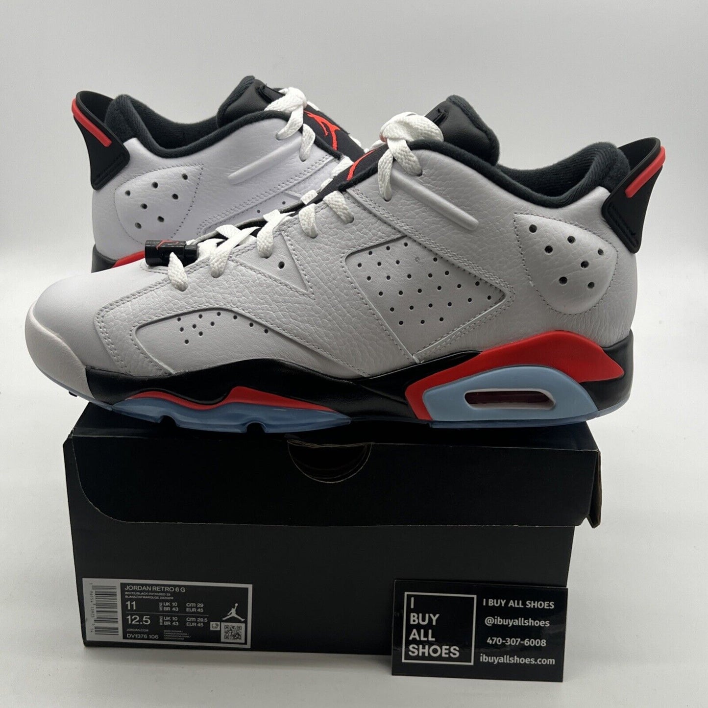 Size 11 - Air Jordan 6 Retro Golf Low White Infrared (DV1276-106)