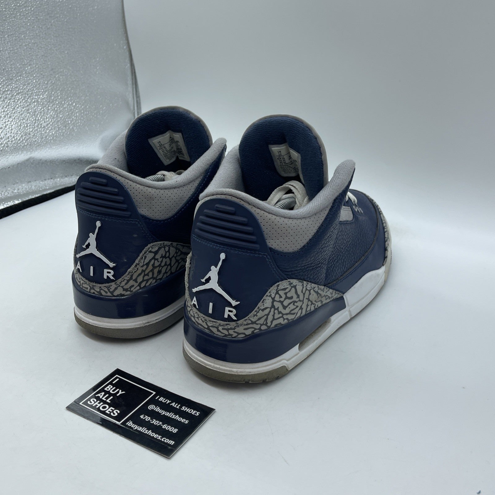 Size 12 - Jordan 3 Retro Georgetown Blue Grey White Suede Leather (CT8532-401)