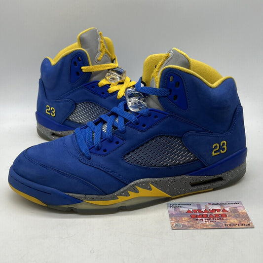 Size 11.5 - Air Jordan 5 Retro Laney Blue Yellow Icey Suede  (CD2720-400)