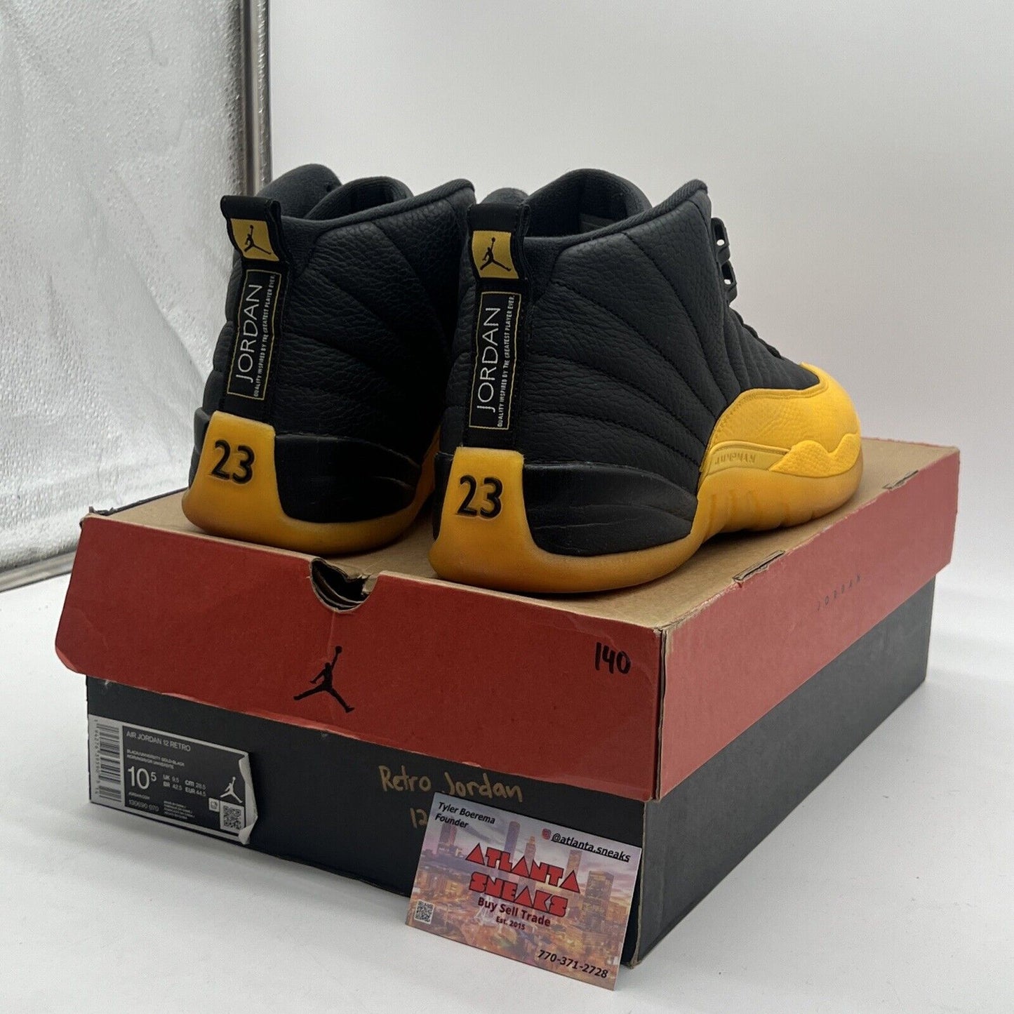 Size 10.5 - Jordan 12 Retro University Gold 2020 Black Yellow Leather 130690-070