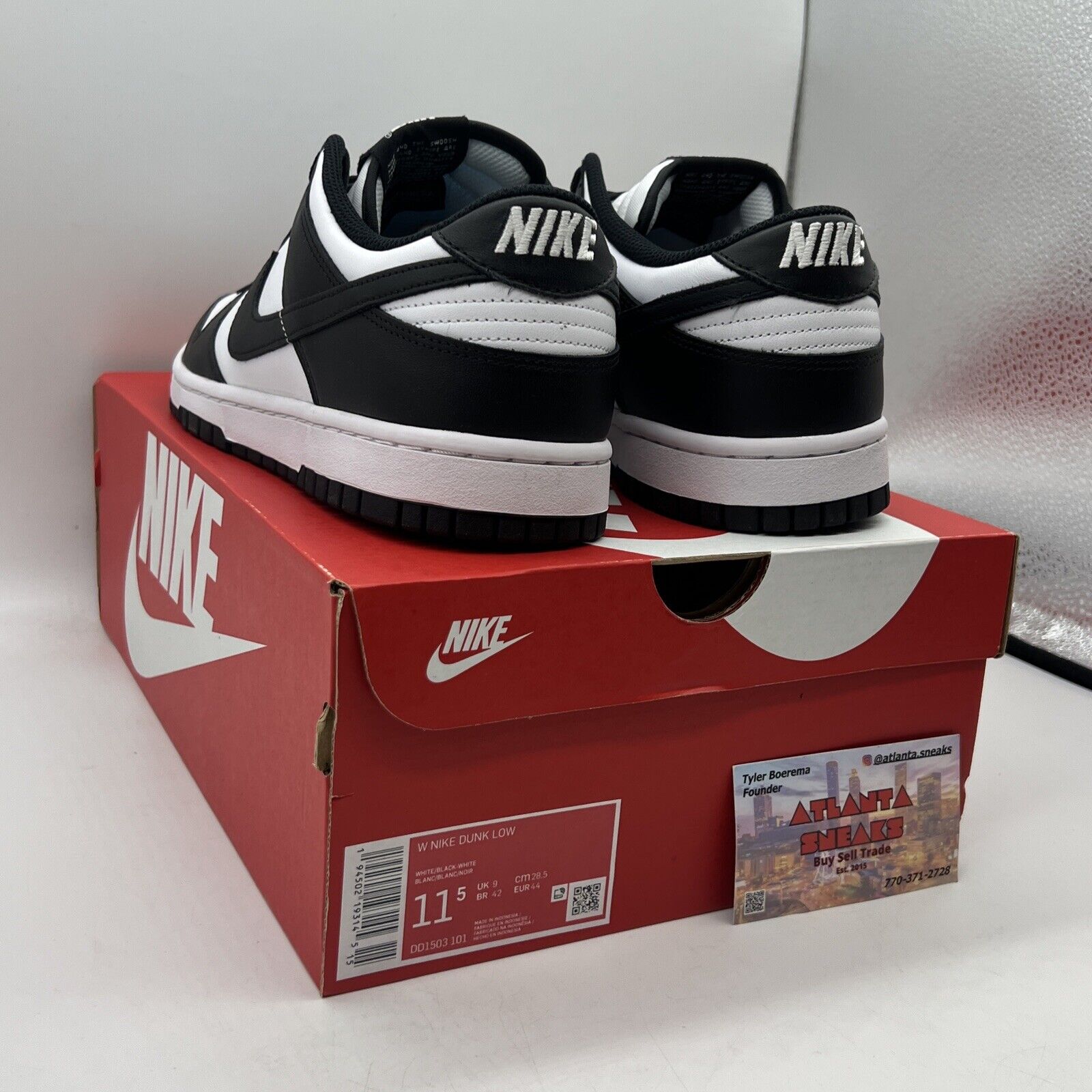 Size 11.5 - Nike Dunk Low Black White Brand New Og All