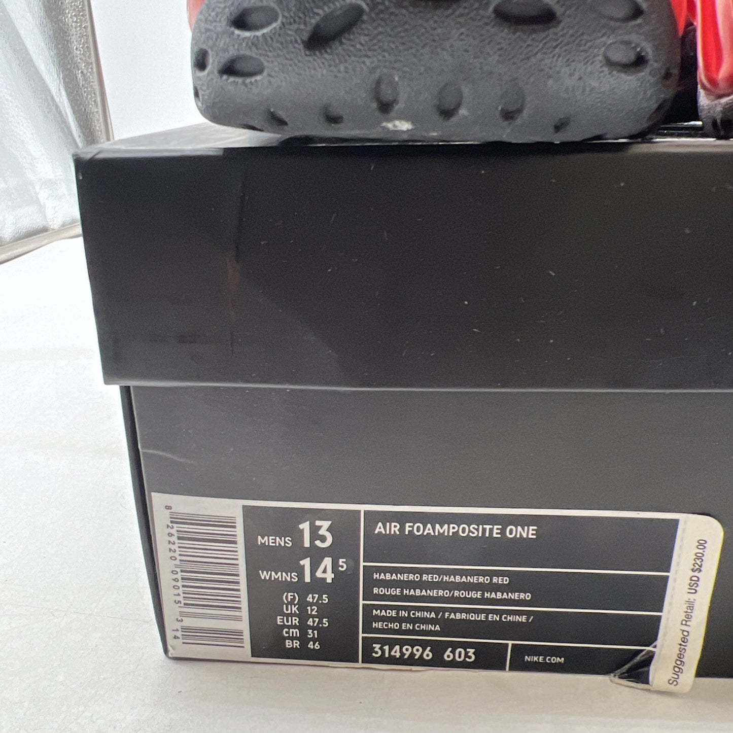 Size 13 - Nike Air Foamposite One Habanero Red (314996-603)