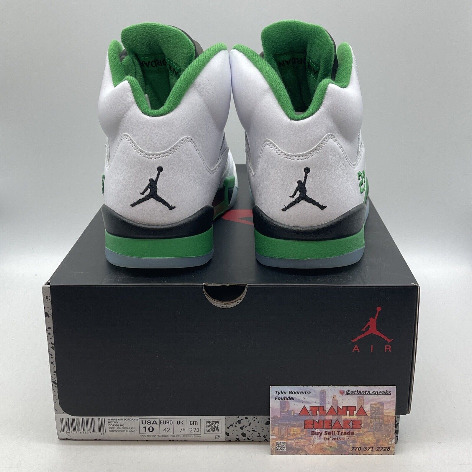 Size 10W - Air Jordan 5 Retro Lucky Green White Black Leather (DD9336-103