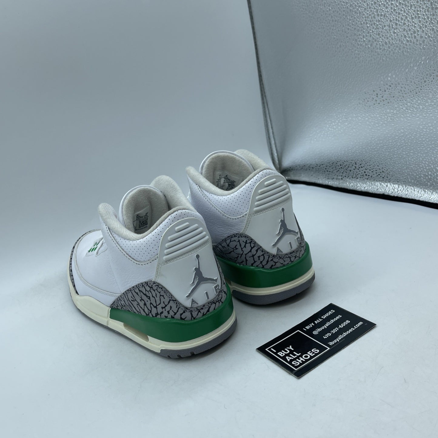 Size 8W - Nike Air Jordan 3 Retro Lucky Green Leather Grey (CK9246-136)