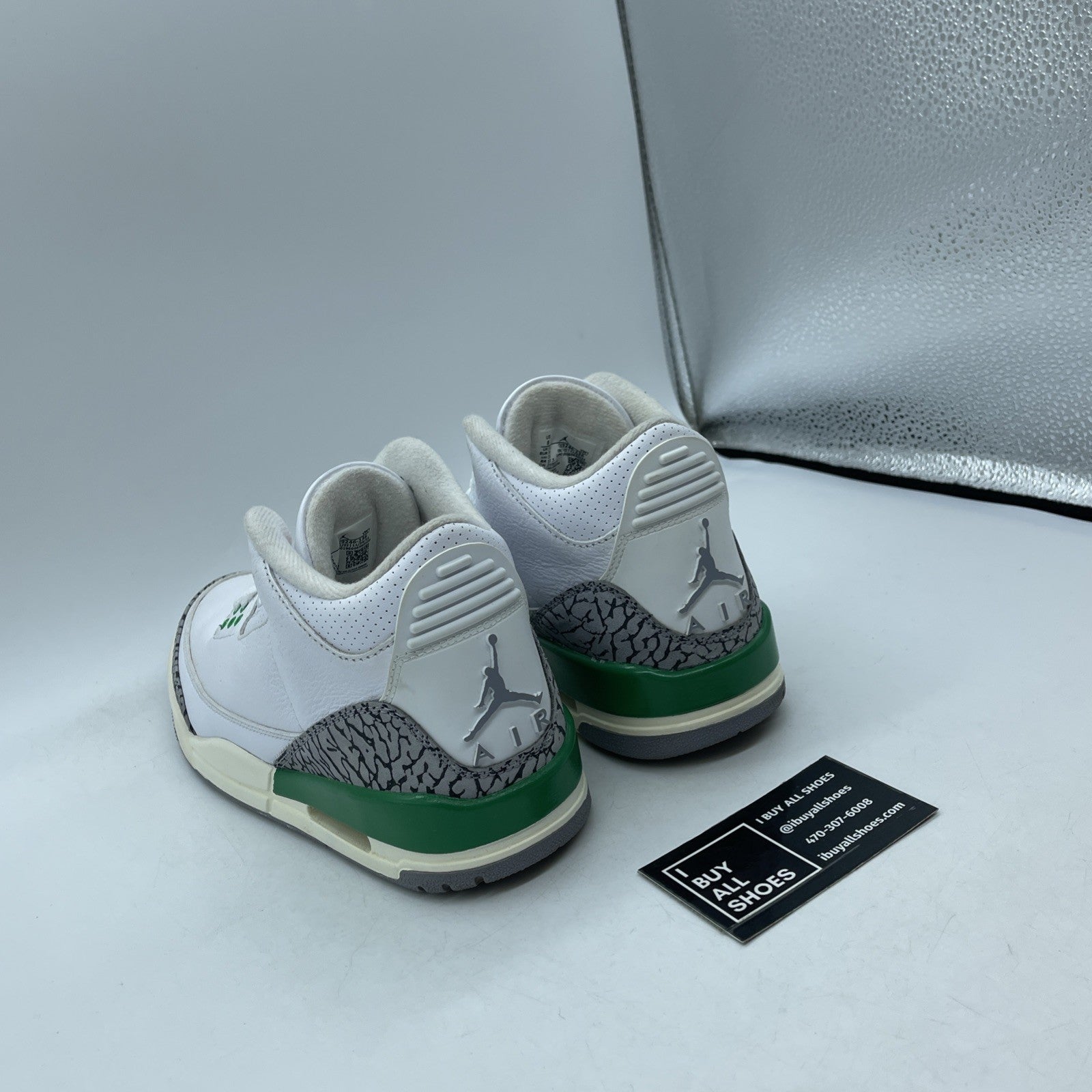 Size 8W - Nike Air Jordan 3 Retro Lucky Green Leather Grey (CK9246-136)