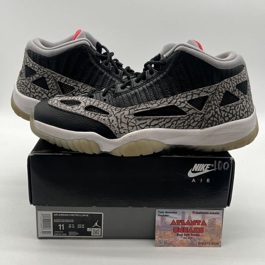 Size 11 - Air Jordan 11 Retro IE Low Black Cement White Red (919712-006)