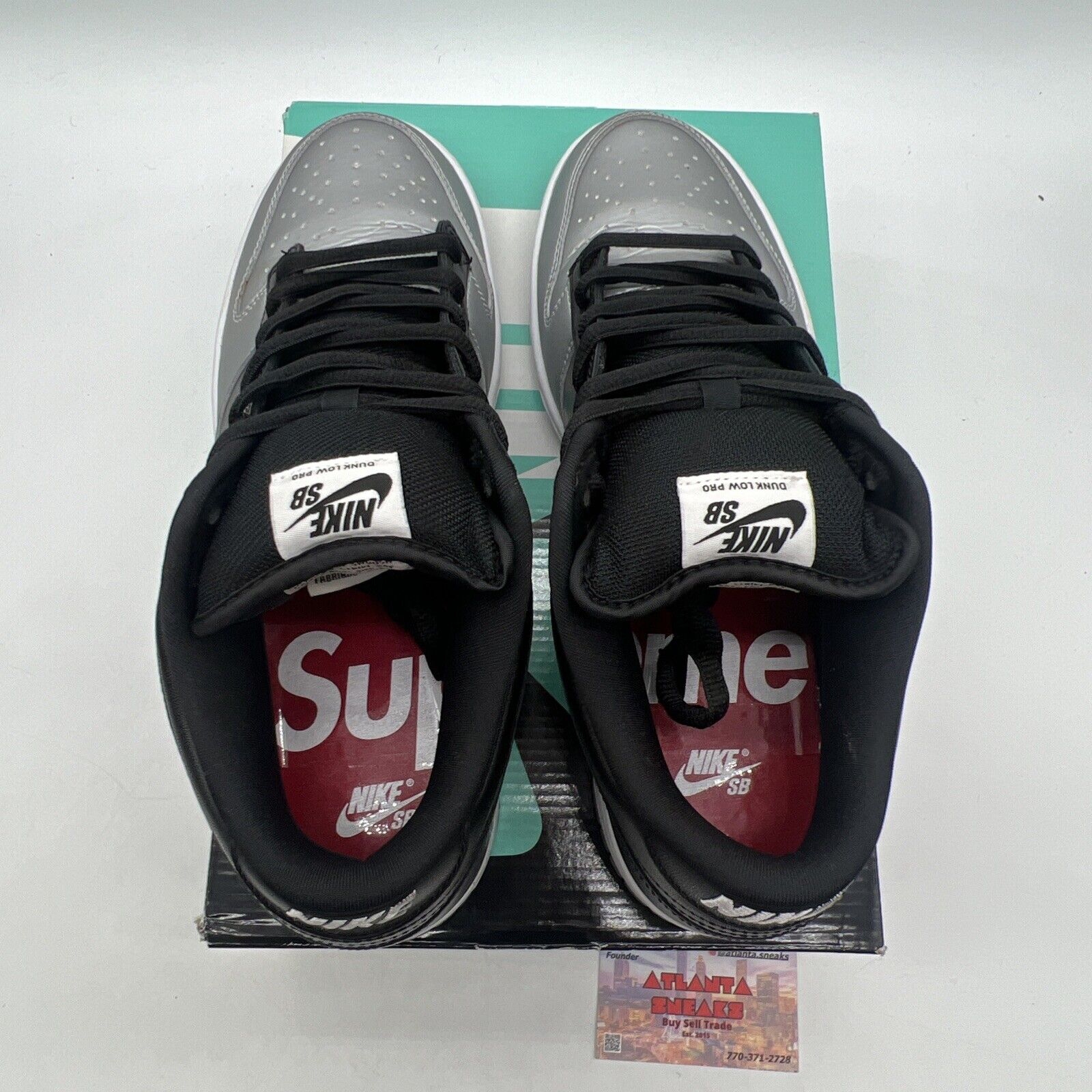 Size 11 - Nike Supreme x Dunk SB QS Low Metallic Silver Leather (CK3480-001)