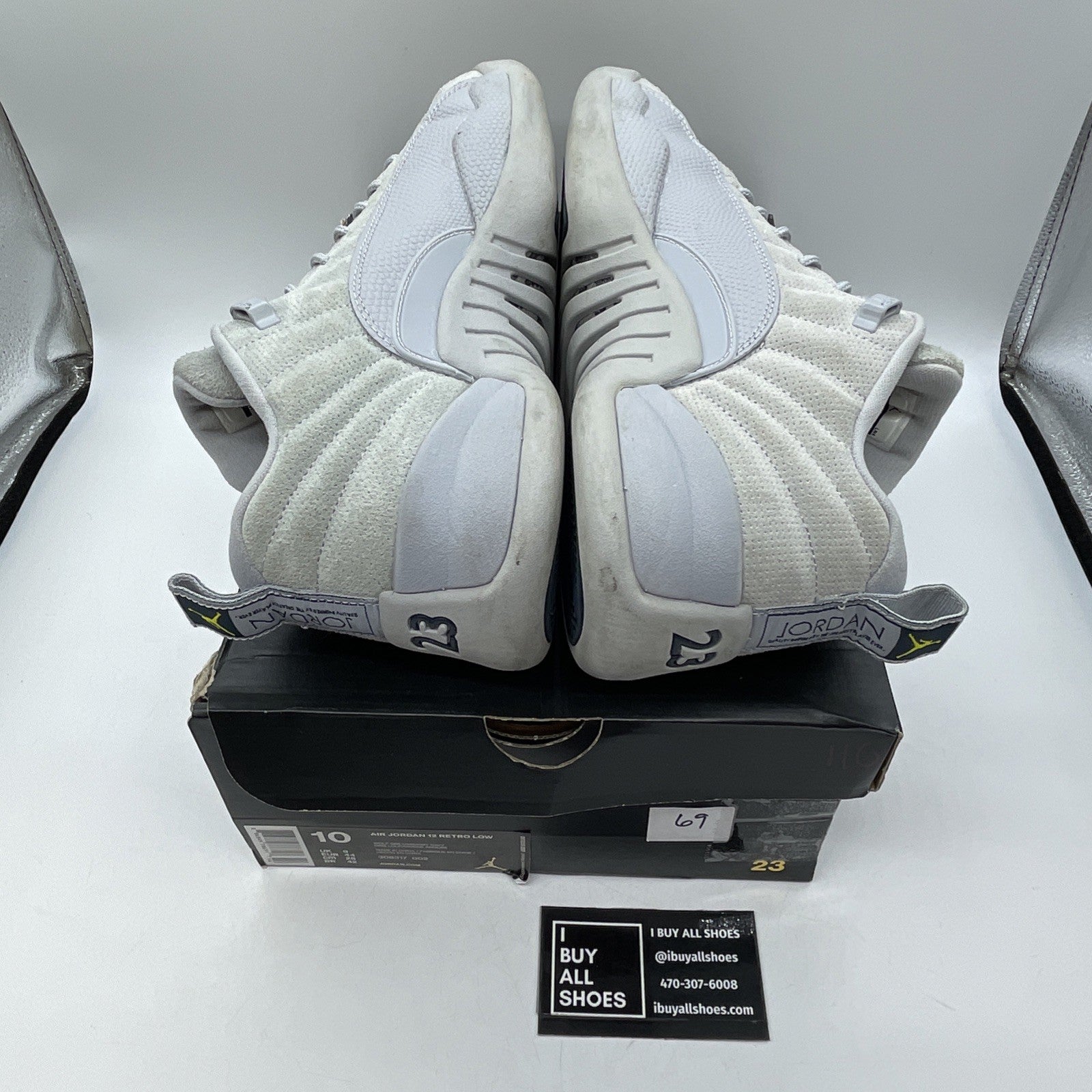 Size 10 - Air Jordan 12 Retro Low Wolf Grey Suede Leather (308317-002)