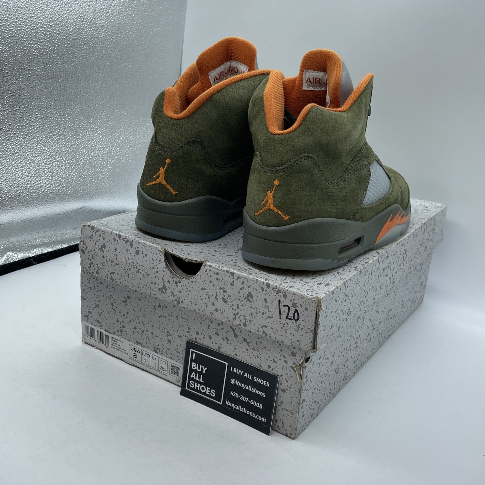 Size 8 - Air Jordan 5 Retro 2024 Olive Orange Suede (DD0587-308)