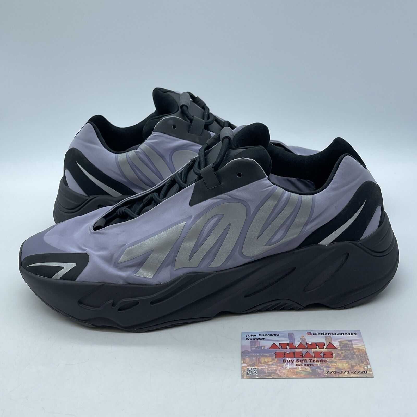 Size 12 - adidas Yeezy Boost 700 MNVN Metallic Purple Black Leather Suede GW9526