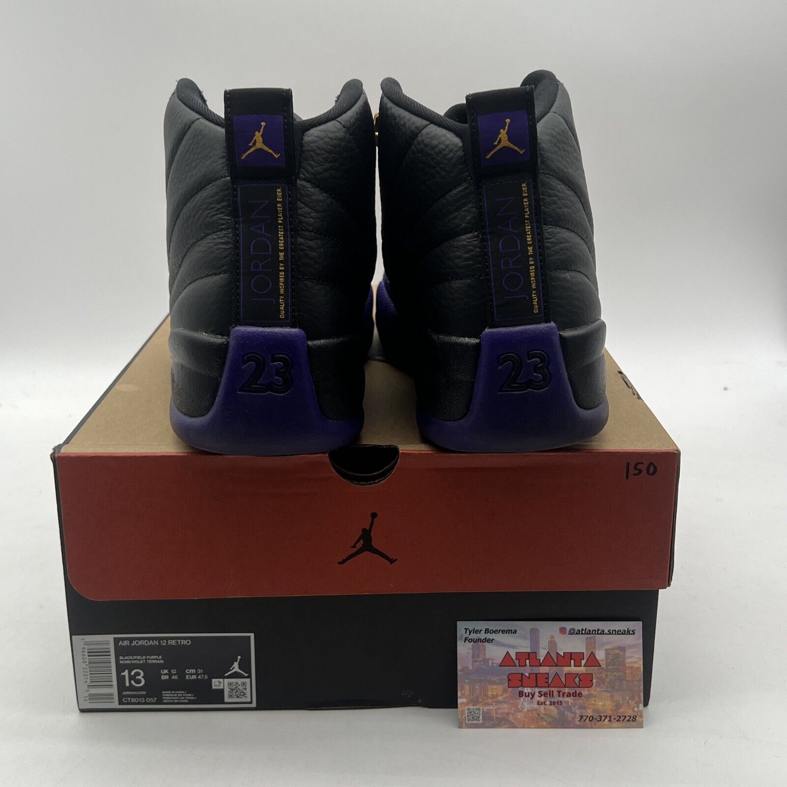 Size 13 - Jordan 12 Retro Mid Field Purple Black Leather (CT8013-057)