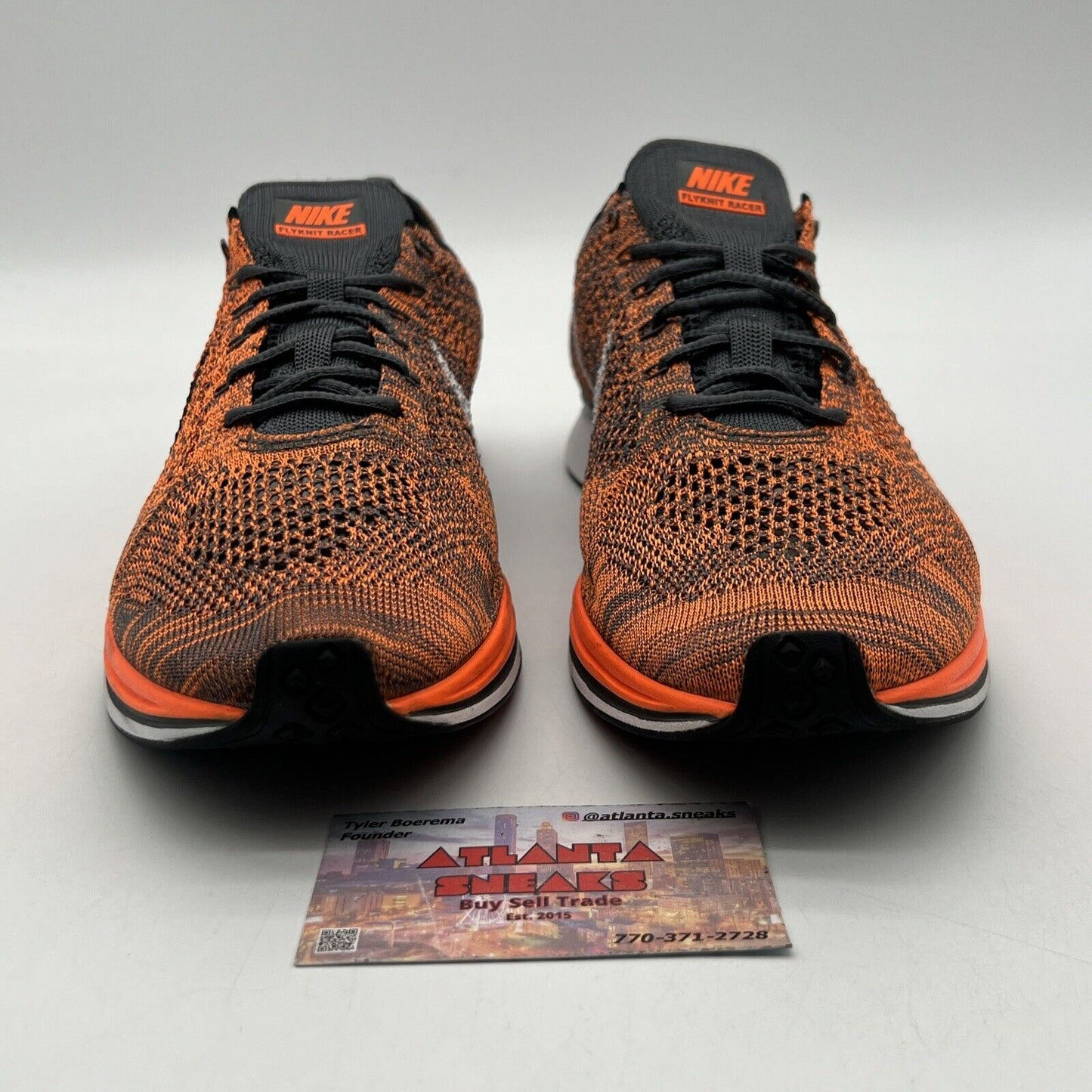 Size 11 - Nike Flyknit Racer Total Orange Grey Black (526628-810)