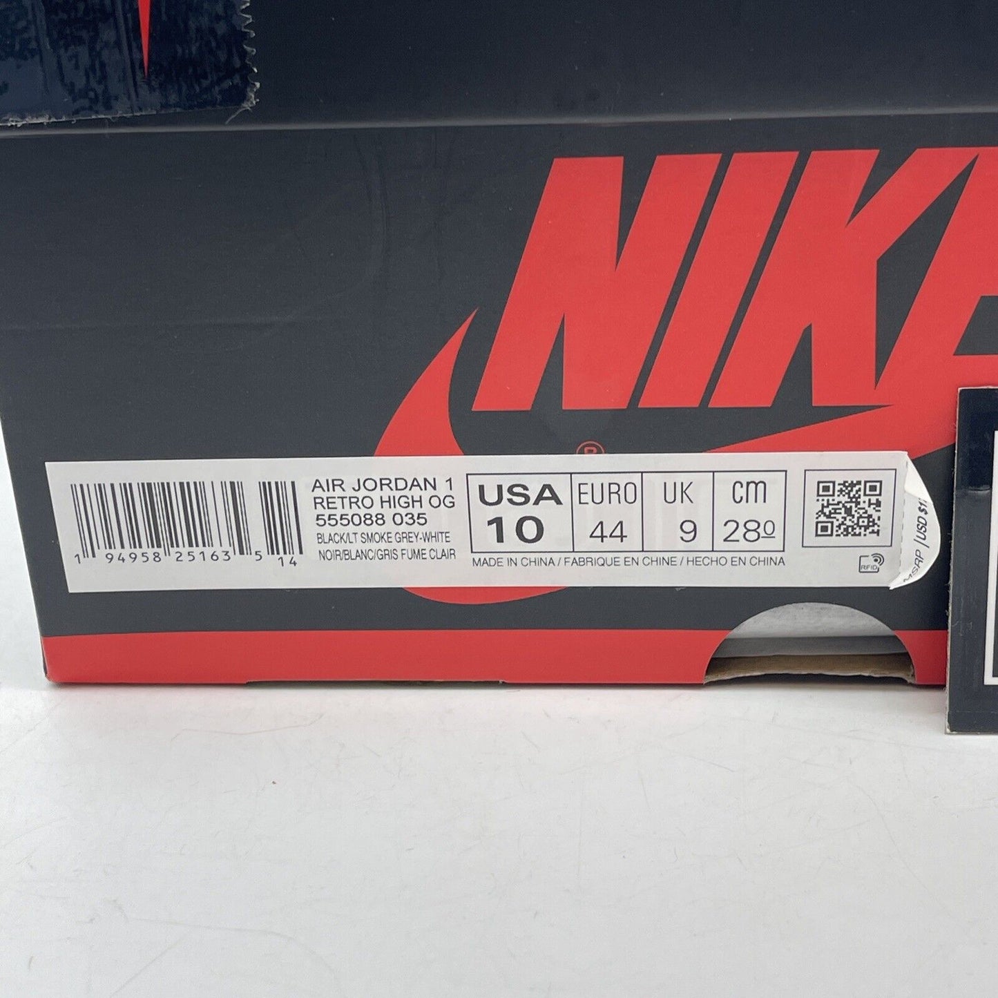 Size 10 - Jordan 1 Retro OG High Shadow 2.0 Grey Black Suede (555088-035)