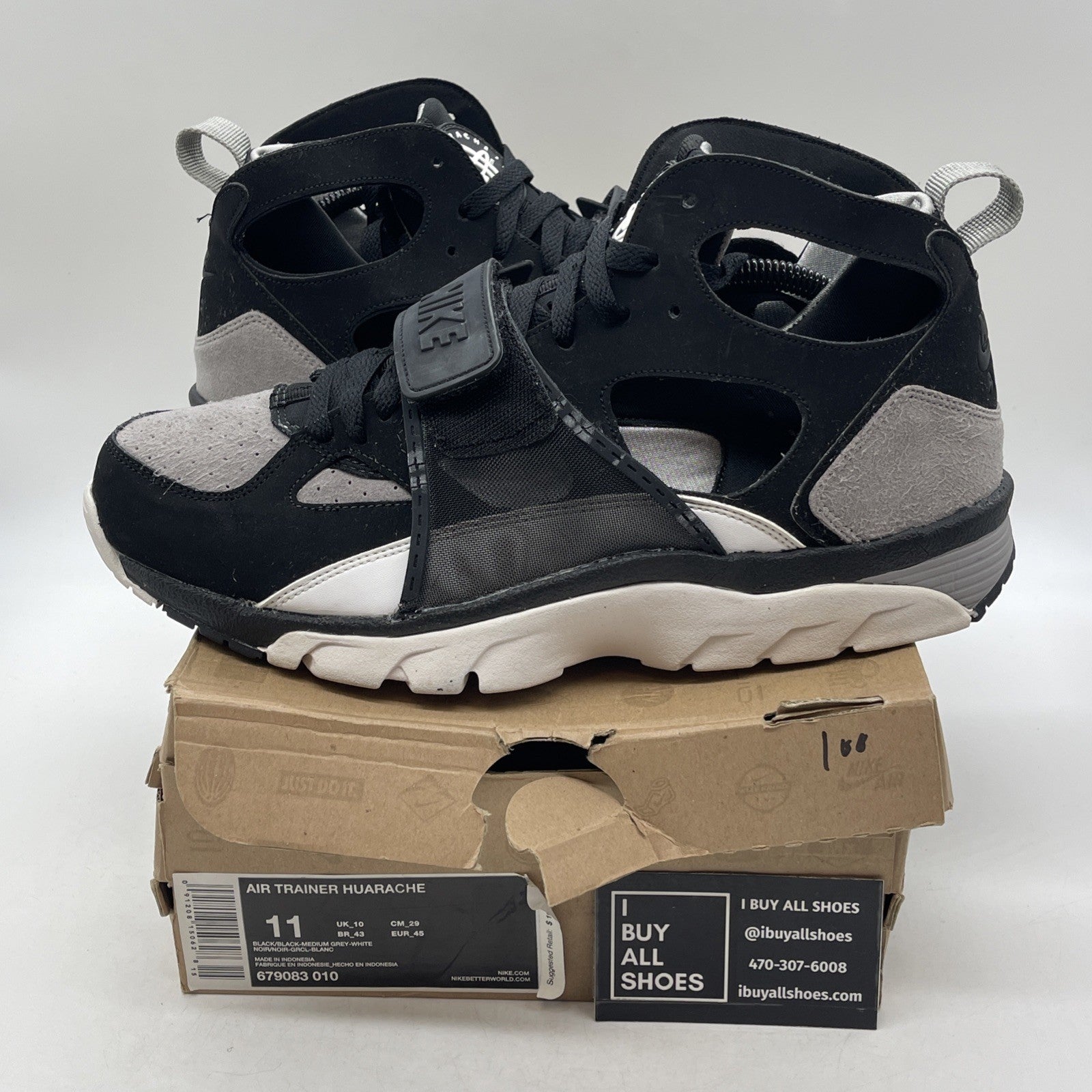 Size 11 - Nike Air Trainer Huarache Black (679083-010)
