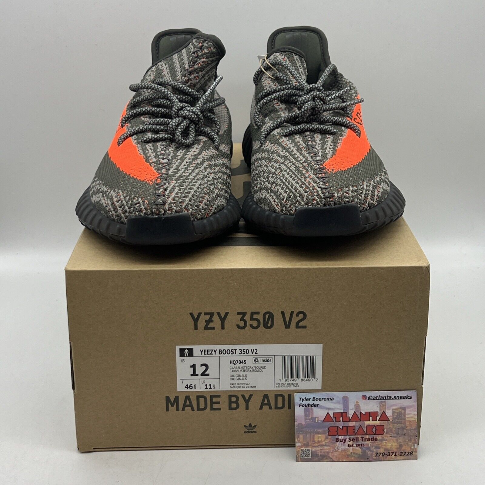 Size 12 - adidas Yeezy Boost 350 V2 Low Carbon Beluga Brand New Og All